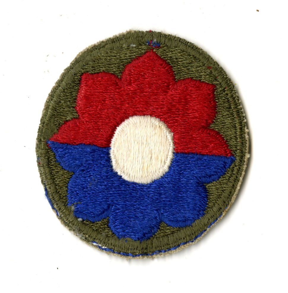 9th Infantry Division White Back Patch WWII Vintage Africa Normandy Europe Used