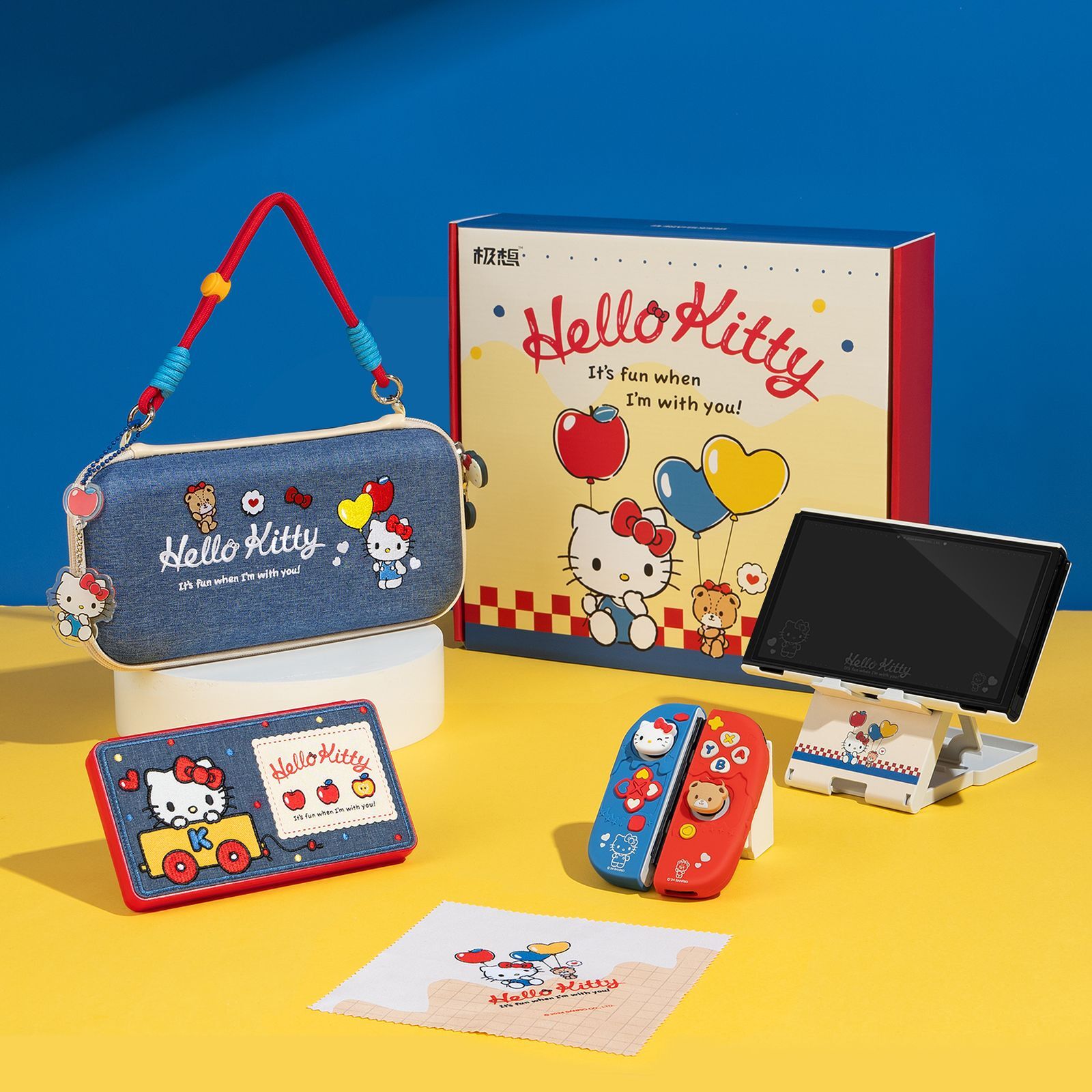 Cartoon Carry Case Cover for Nintendo Switch/OLED Kitty Gift Box Kits