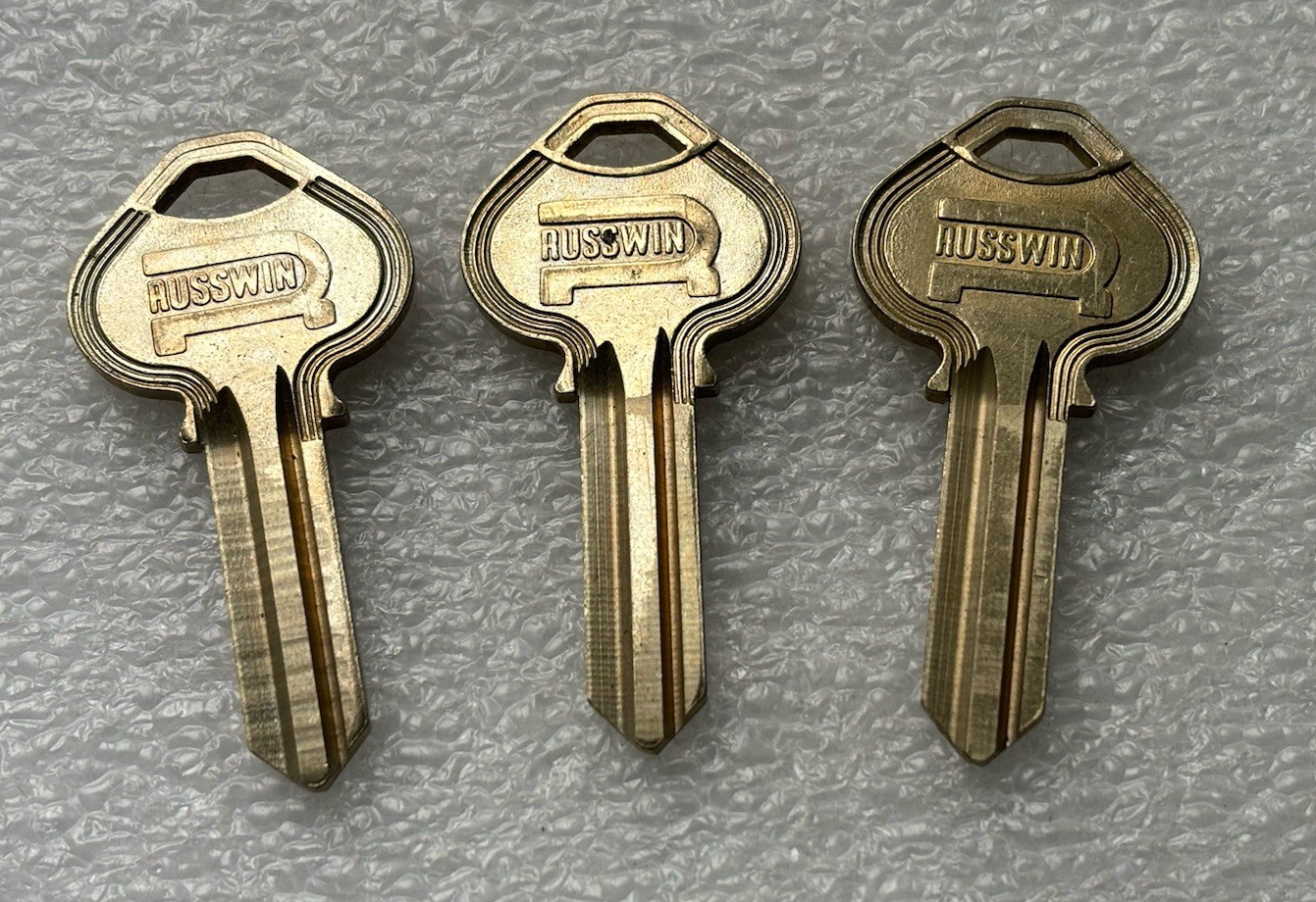 Vintage, Russwin 2D Uncut Key Blanks     set of 3