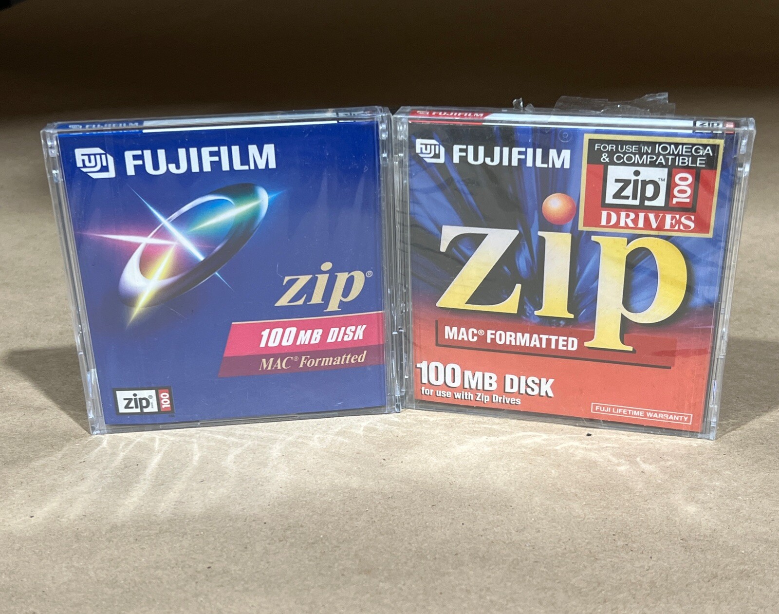 Lot of 2 FujiFilm Zip Mac Formatted 100MB Disks