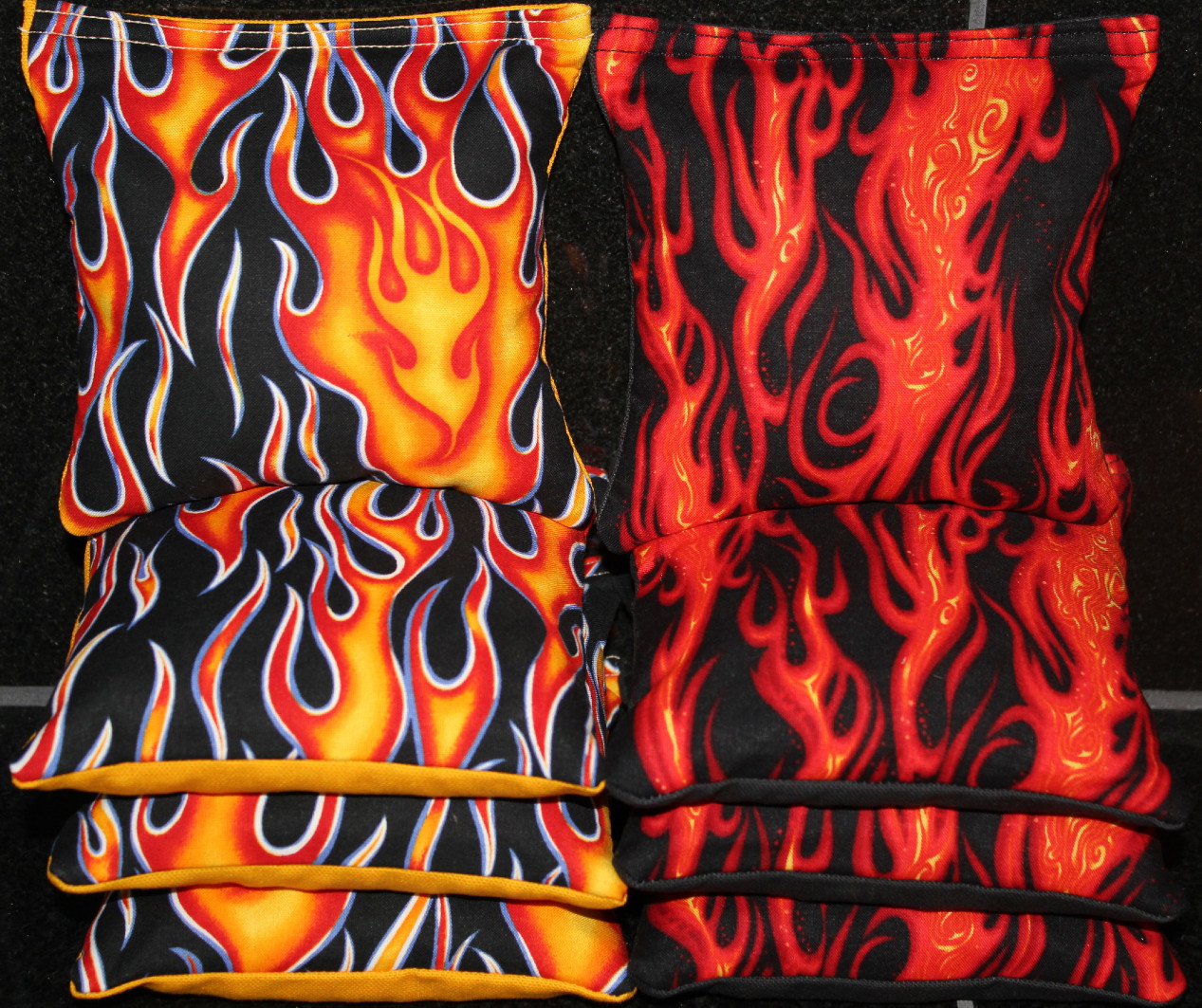 CORNHOLE BEAN BAGS HARLEY FLAMES MOTORCYCLE BIKER 8 ACA Baggo Toss Party Bags