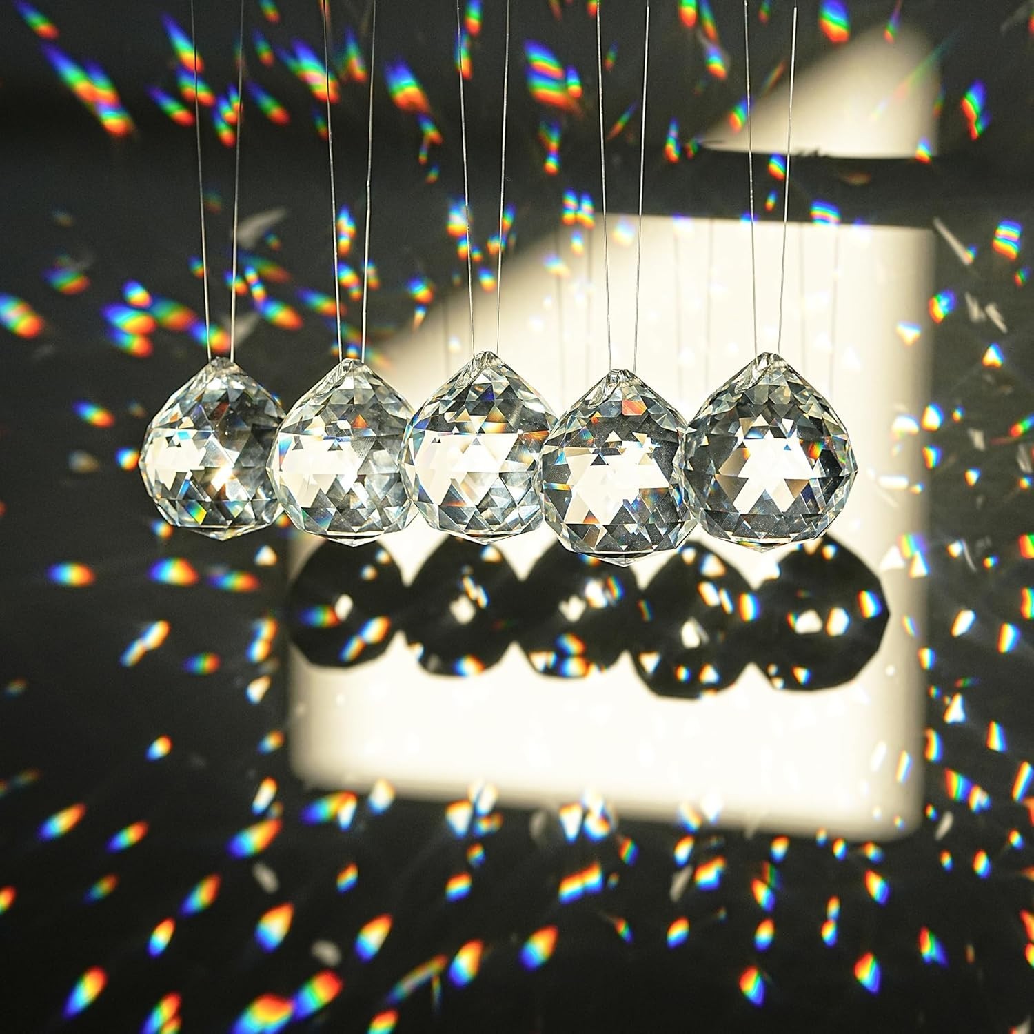 Spherical 50mm Clear Glass Crystal Prism - Perfect Gift and Home Decor Accent
