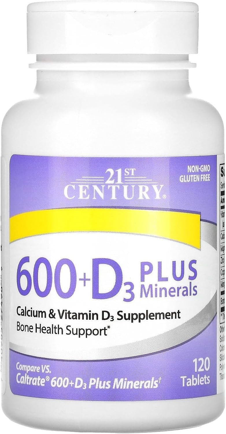 Bone & Joint Health: Calcium 600 Plus D & Minerals, 120 Caplets - Pure Wellness