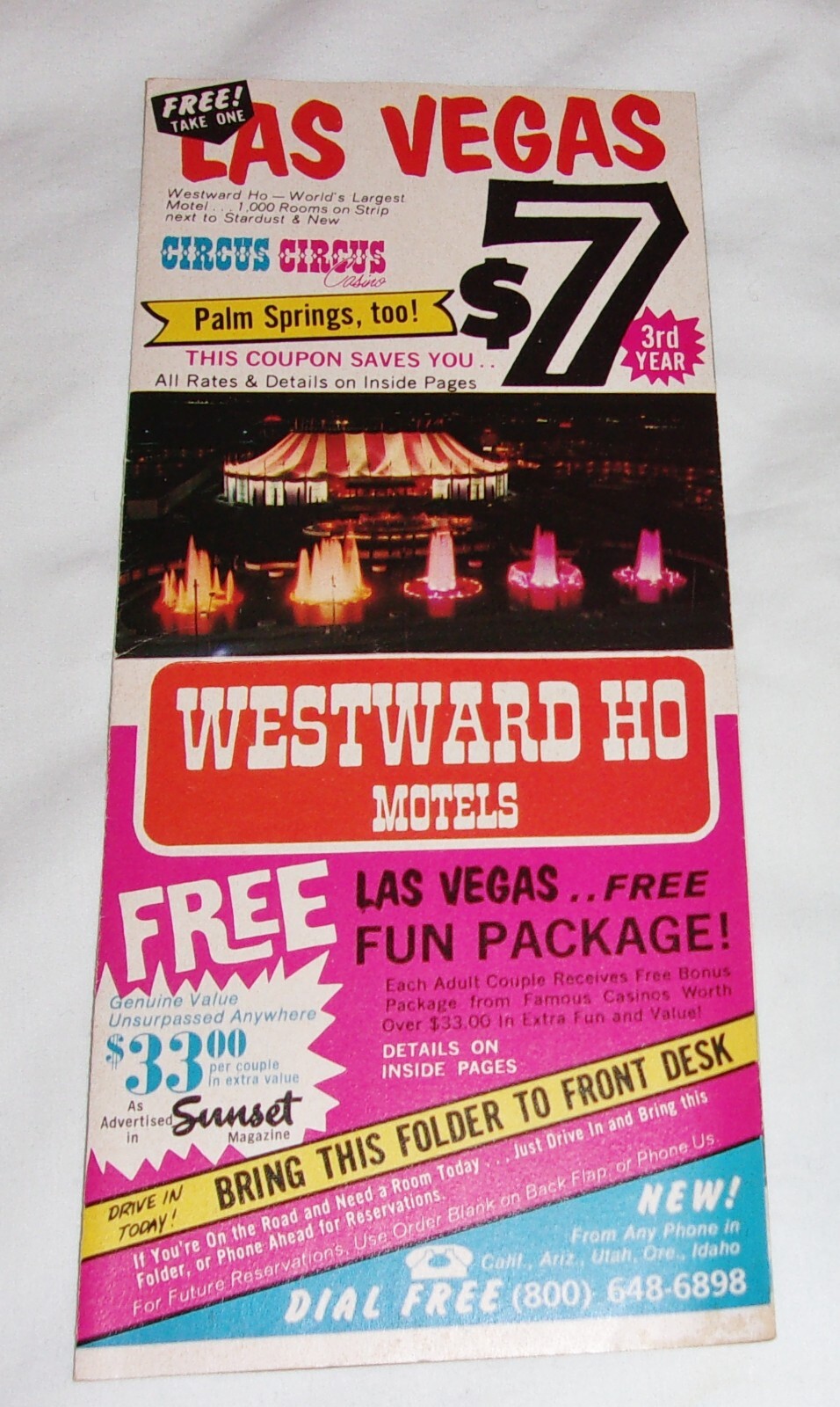 Vintage Las Vegas Brochure - CIRCUS CIRCUS - WESTWARD HO