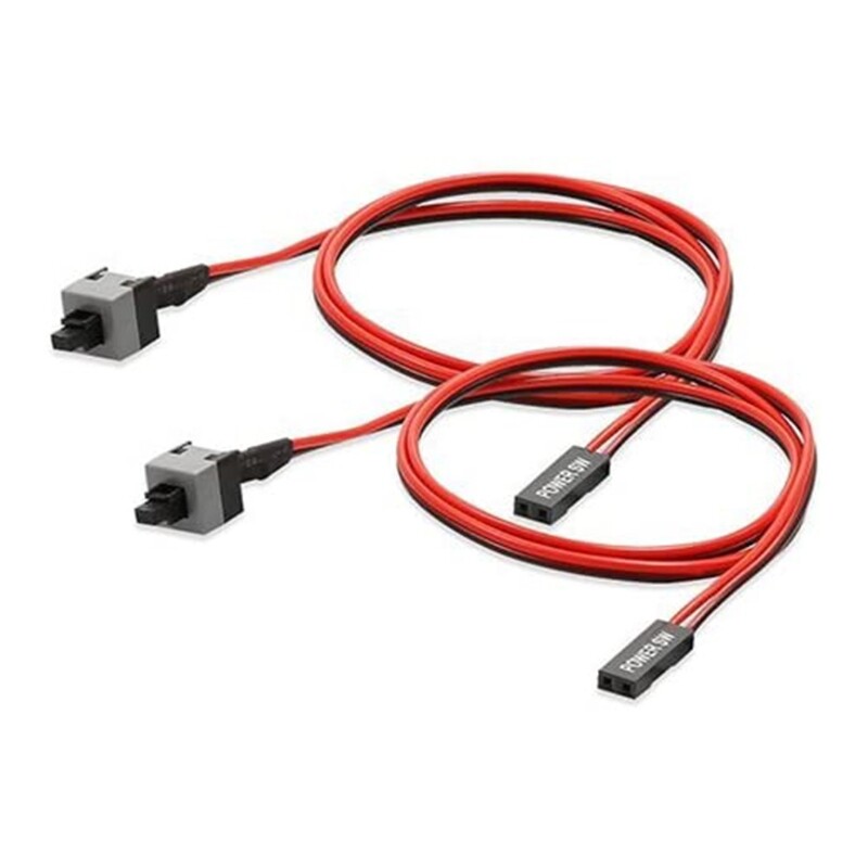 2 Pack 2 Pin SW PC Power Cable on Push Button Computer Wire 0.5m