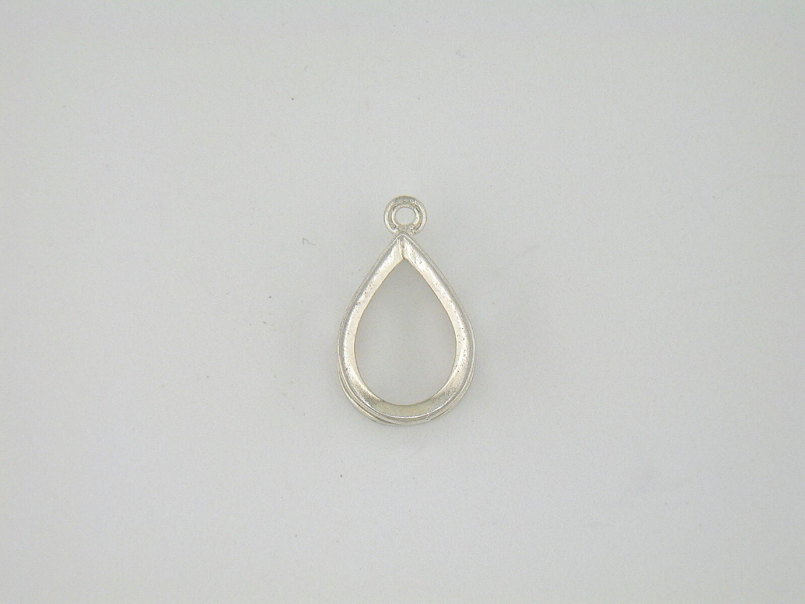 Pear Shape Back Set Bezel Sterling Silver Dangle Setting