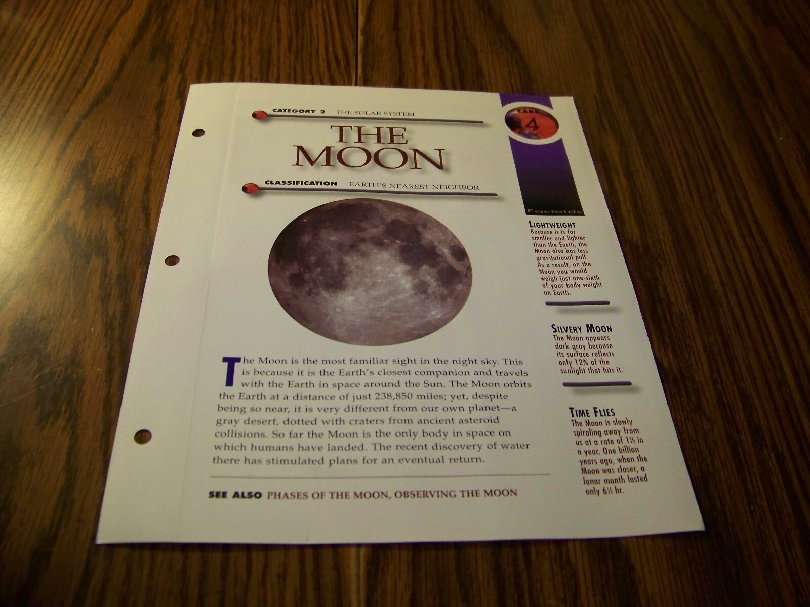 The Moon Science & Space Photo / Info Page Secrets Of The Universe 1999