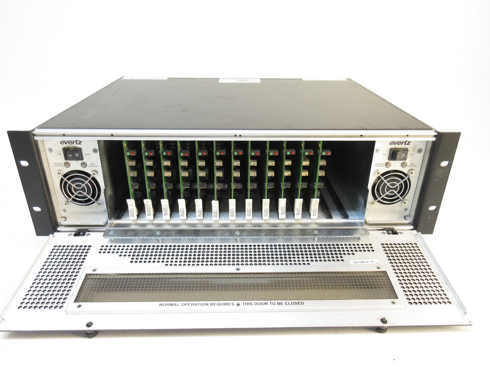 Evertz 7700FR-C 3RU Multiframe Mainframe - Includes 2x Power Supplies - No Cards