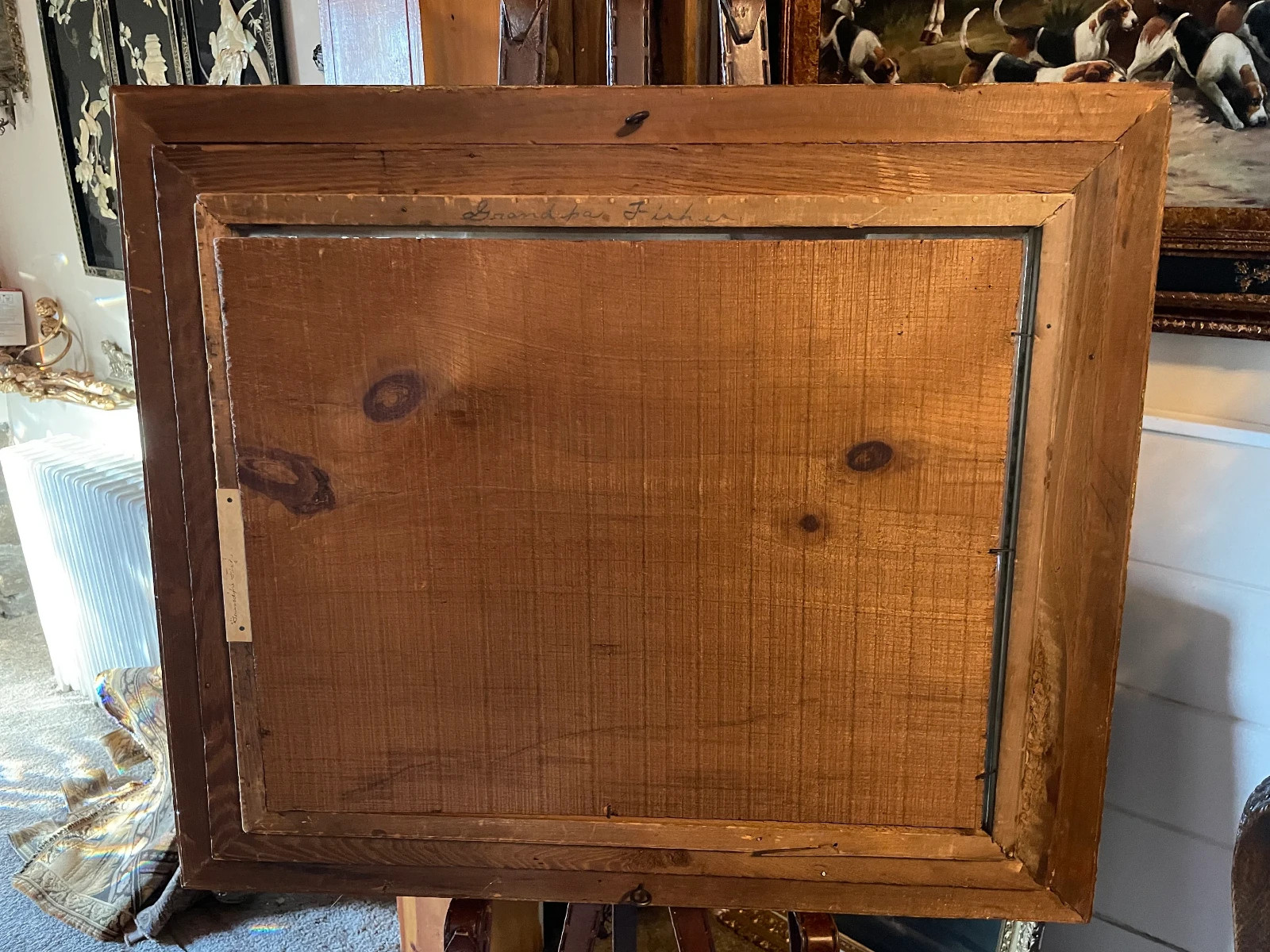 Vintage Ornate Empty Wood Frame with Glass Wood and Gilt Picture Frame Glass