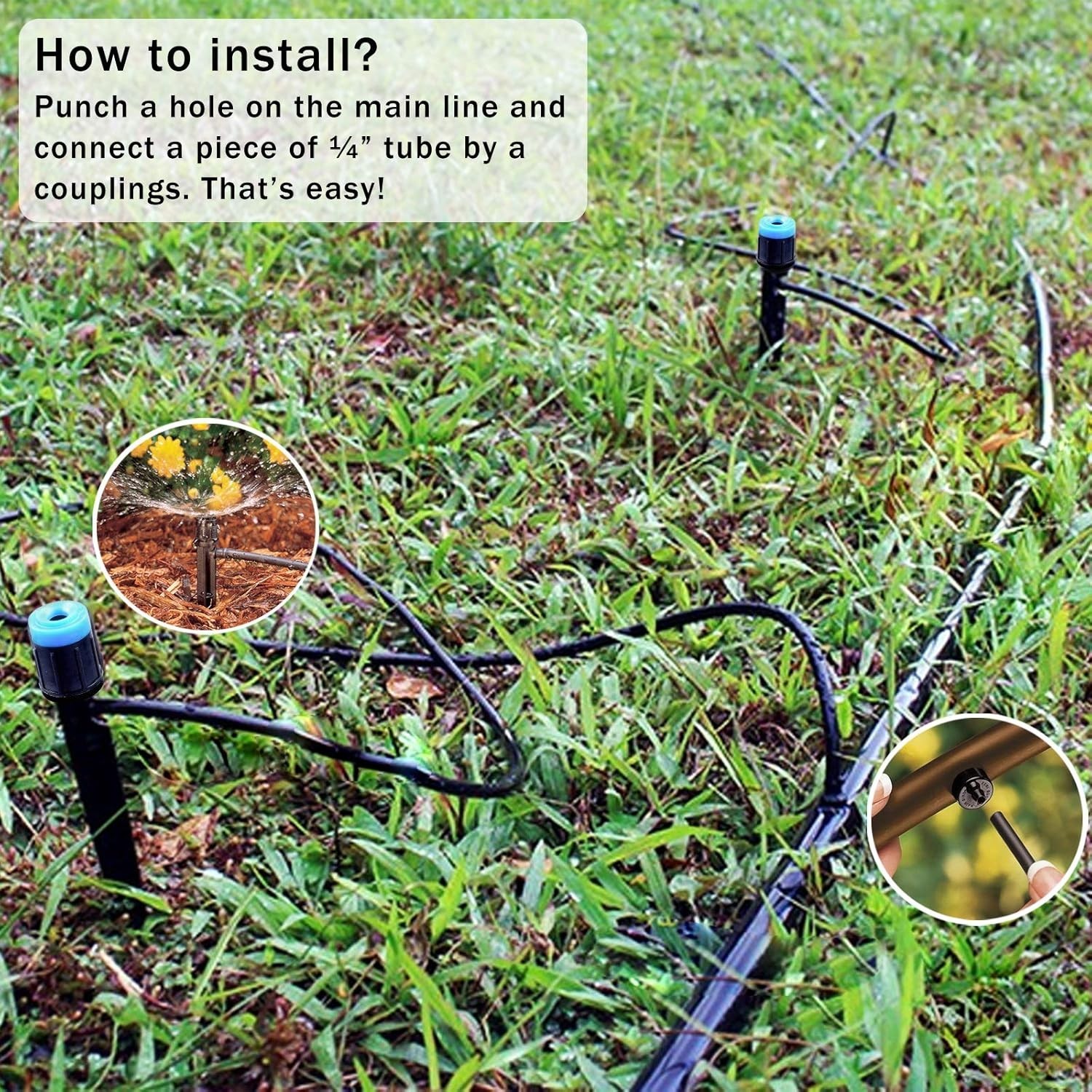 Irrigation System Drip Emitters - 50PCS Adjustable Flow for Versatile Gardens