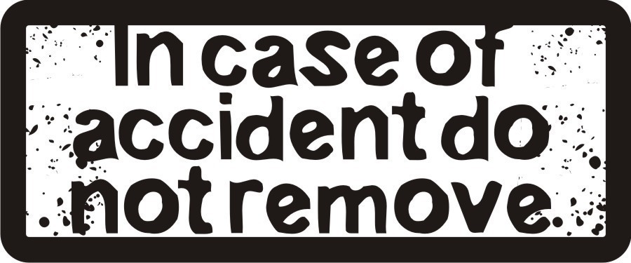 3 - In Case Of Accident Hard Hat Biker Helmet Sticker Bs344 3