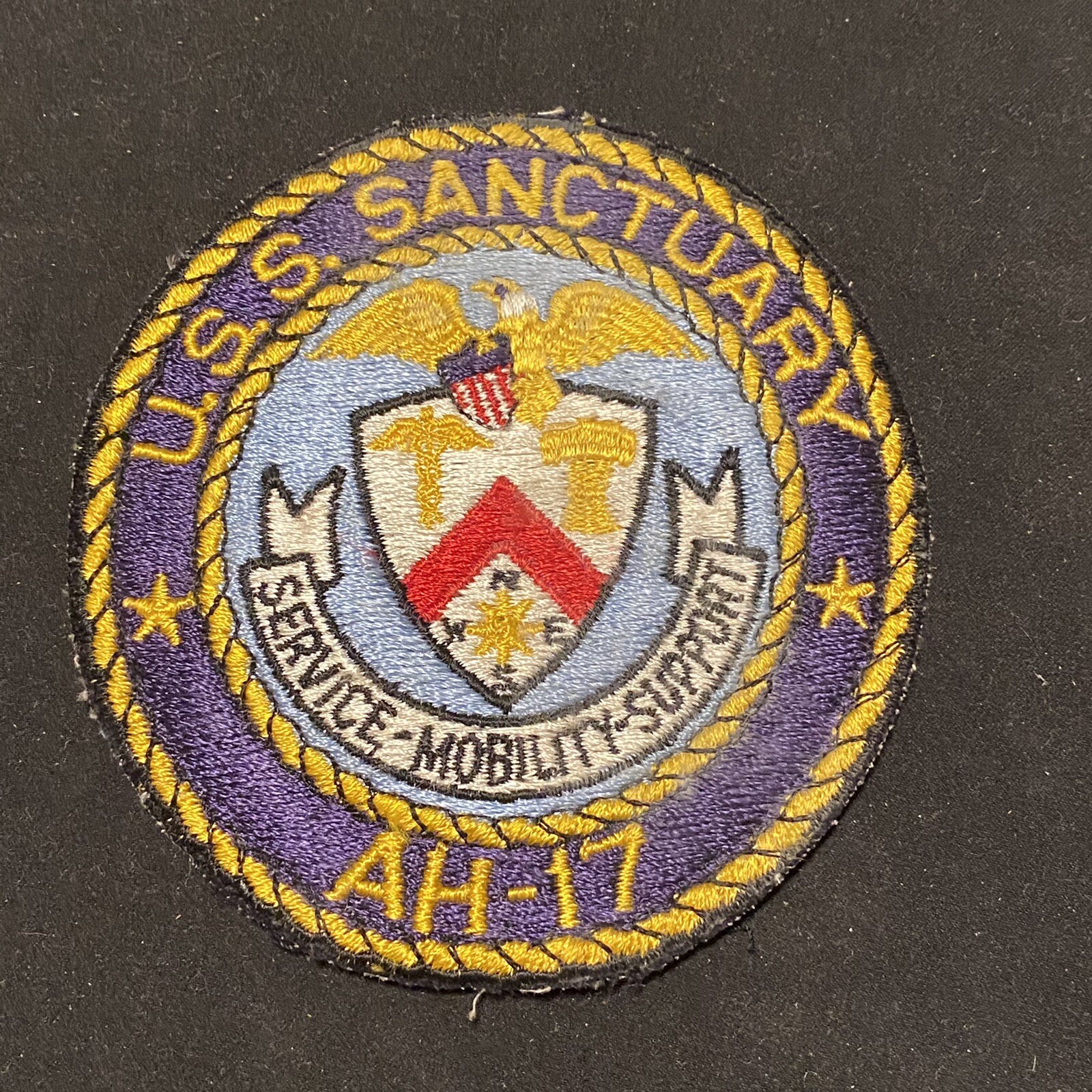 Original WWII US Navy USS Sanctuary Patch