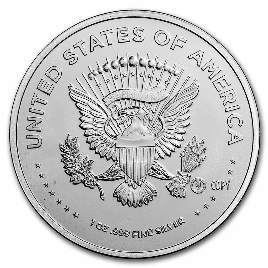 1 oz Silver Round - Kennedy Half Dollar