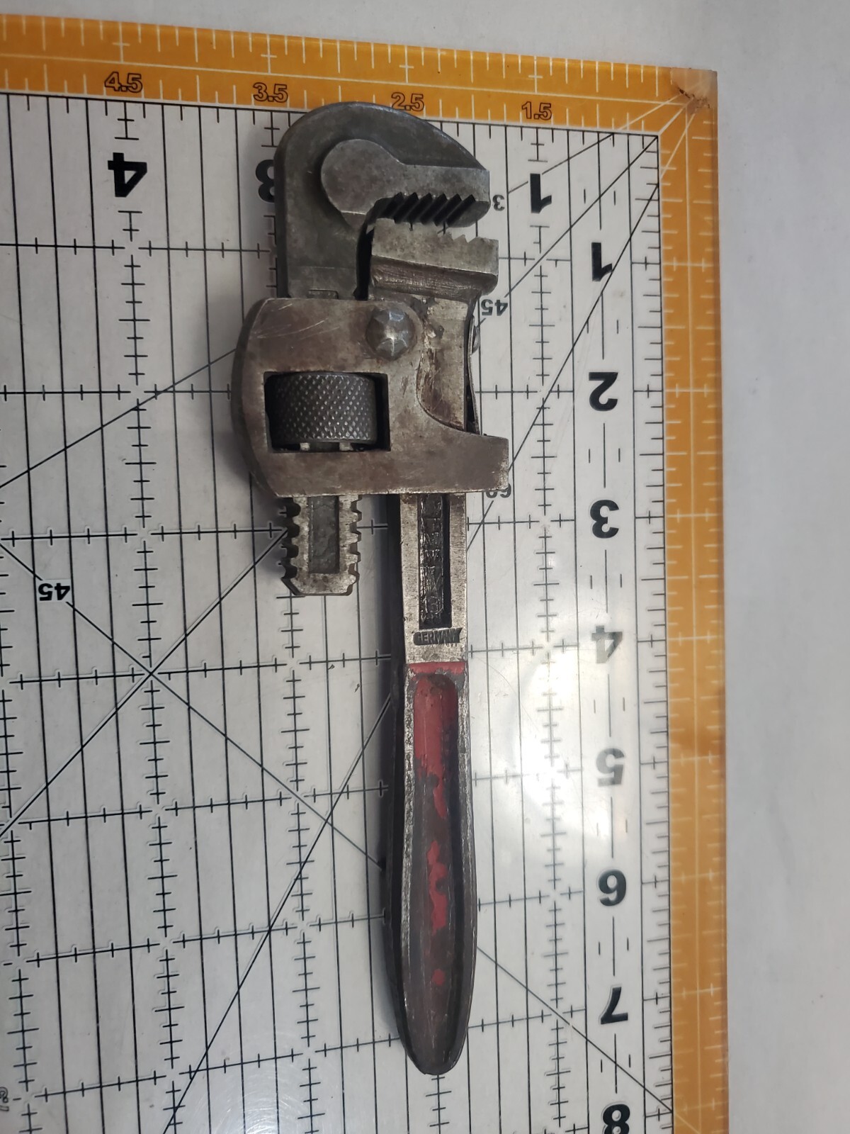 Vintage Dunlap Germany Pipe Monkey Wrench Hand Tool 8" Adjustable