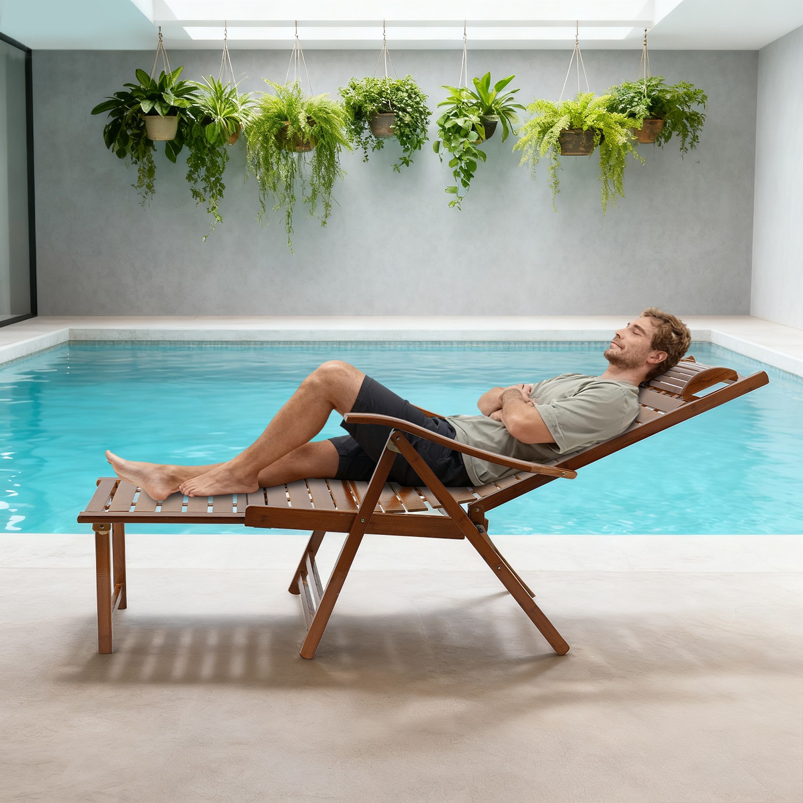 18.11*12.99in Folding Reclining Chair With Adjustable Backrest For Living Rooms