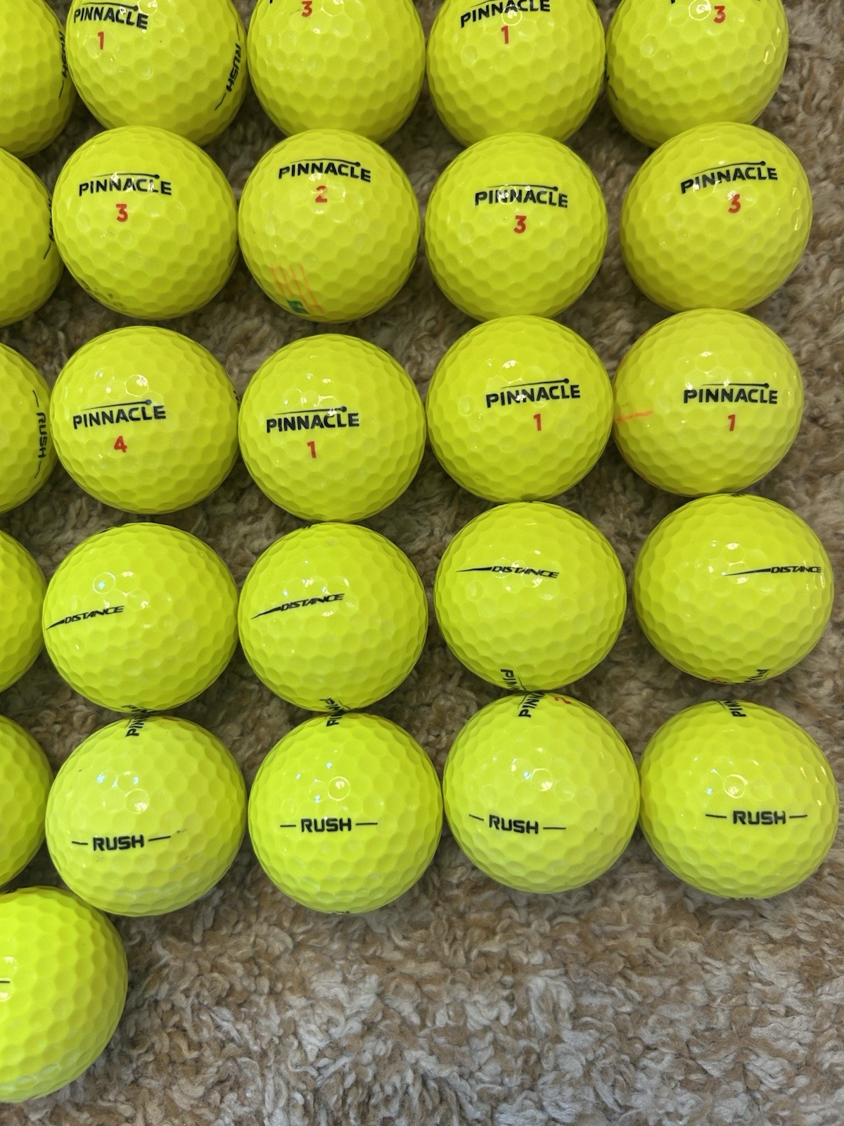 50 Mint Yellow Pinnacle Rush/Distance Golf Balls