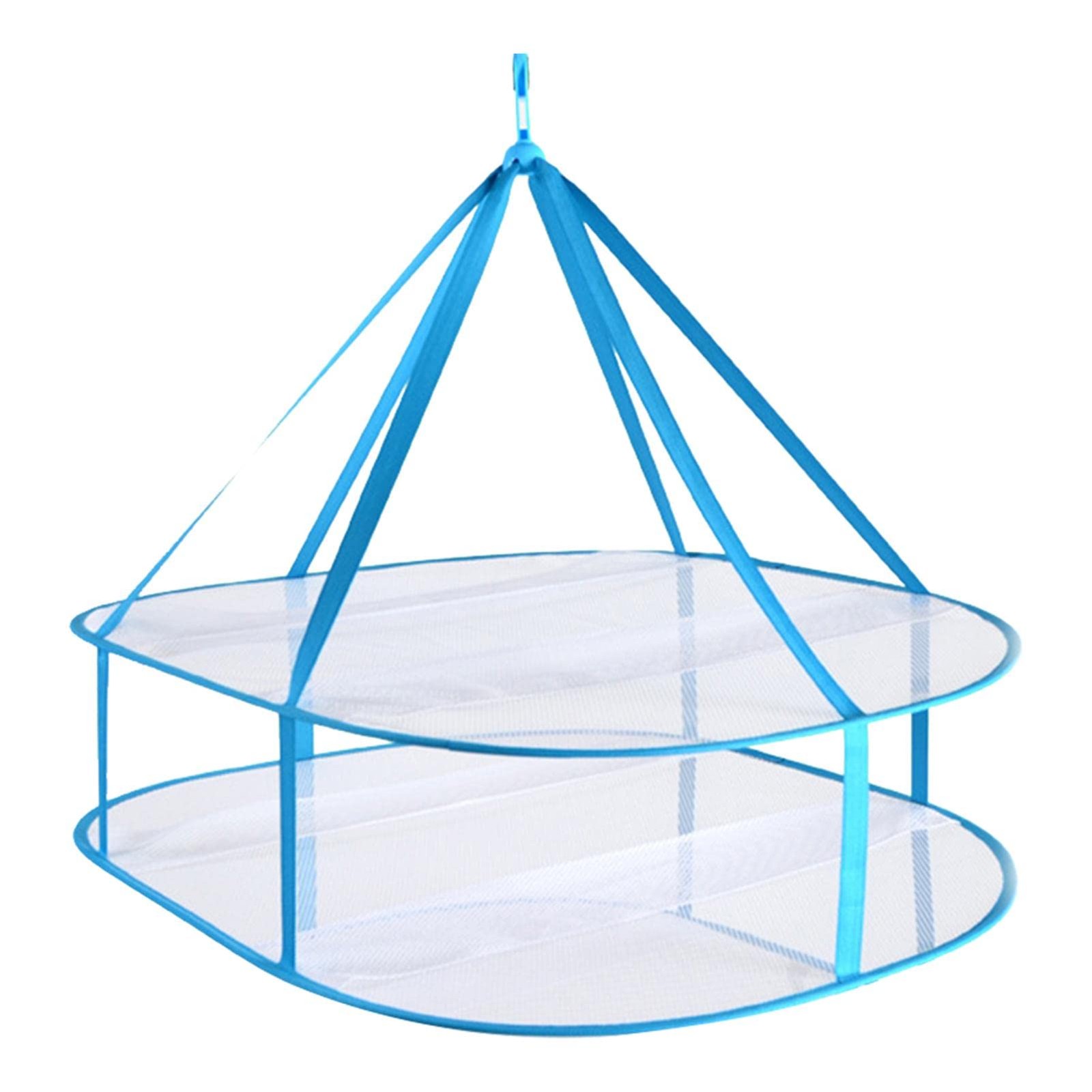 2 Tier Foldable Hanging Mesh Dryer,Sweater Drying Rack Network Foldable Dryin...