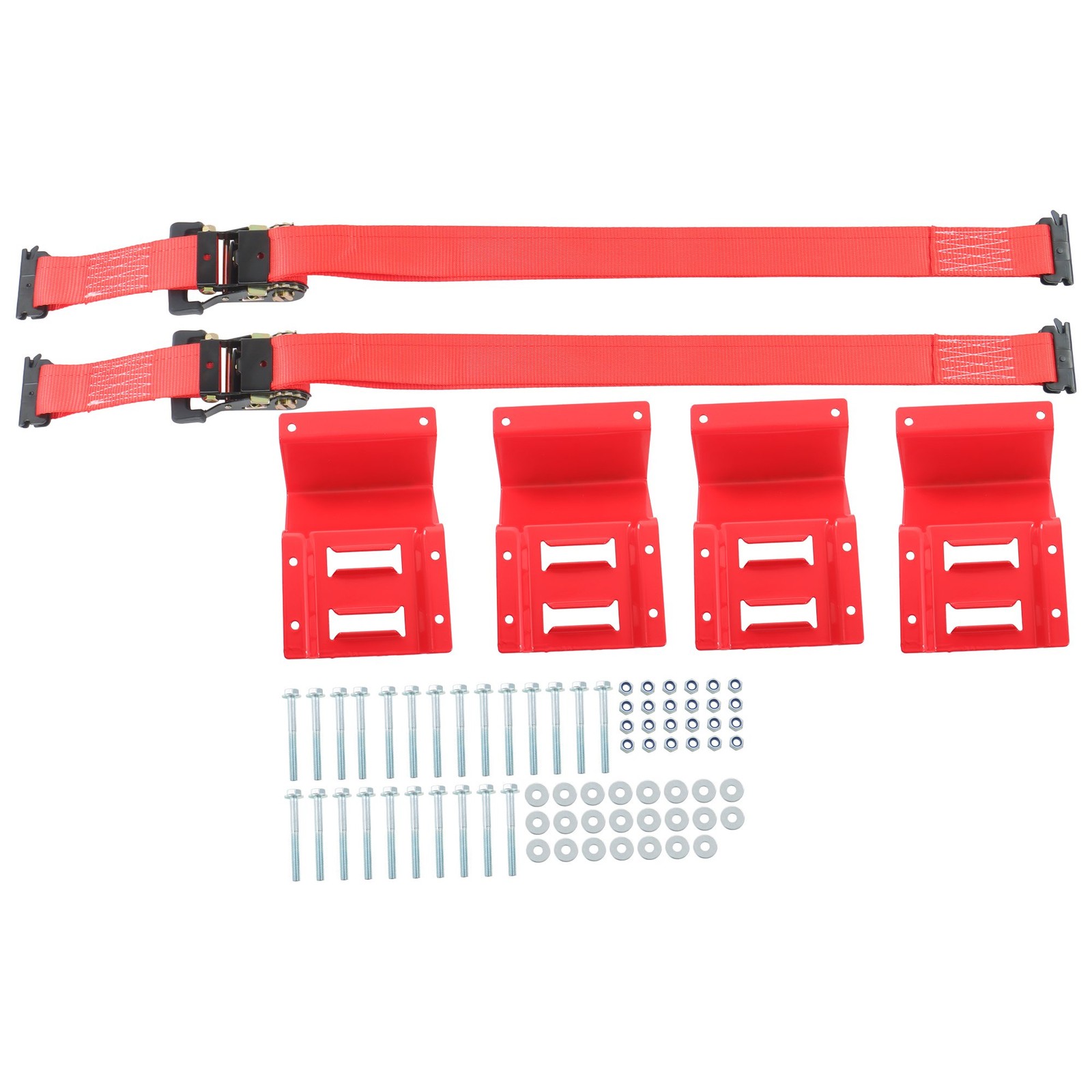 rail wheel 1 set red E-type guide wedge + 8' red ratchet strap