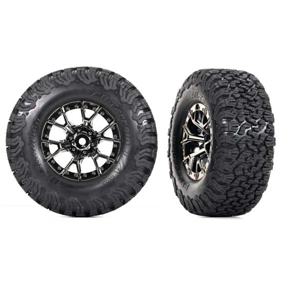 NEW Traxxas 10187-BLKCR 4.5″ BFGoodrich T/A KO2 Tires w/ Black/Chrome Wheels (2)