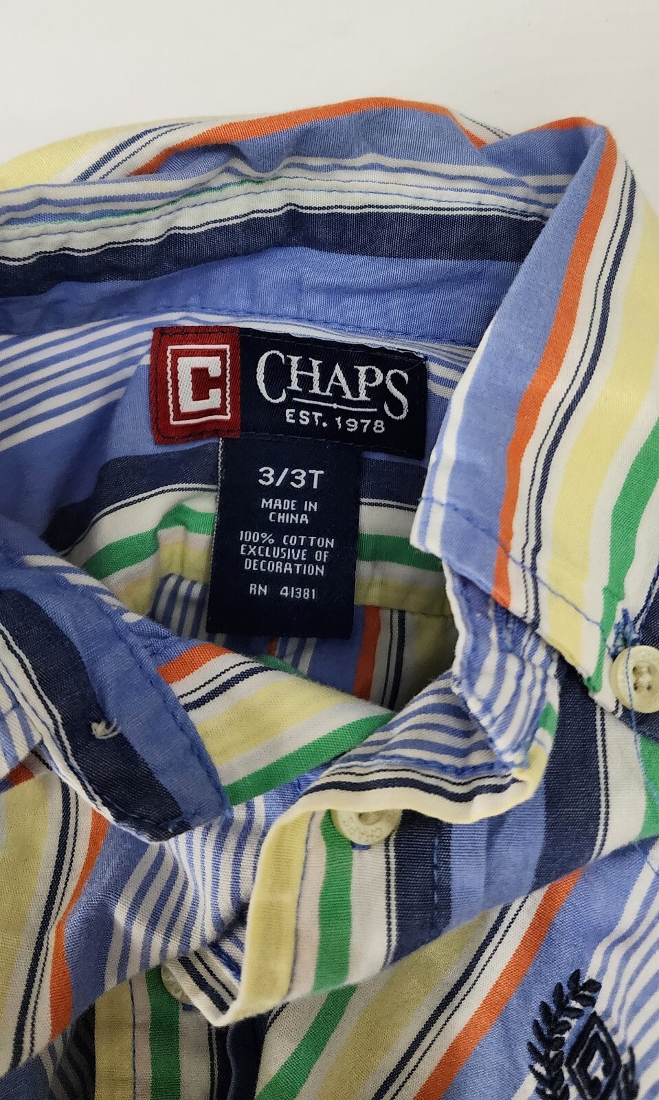 Chaps Boys Striped Long Sleeve Button Down