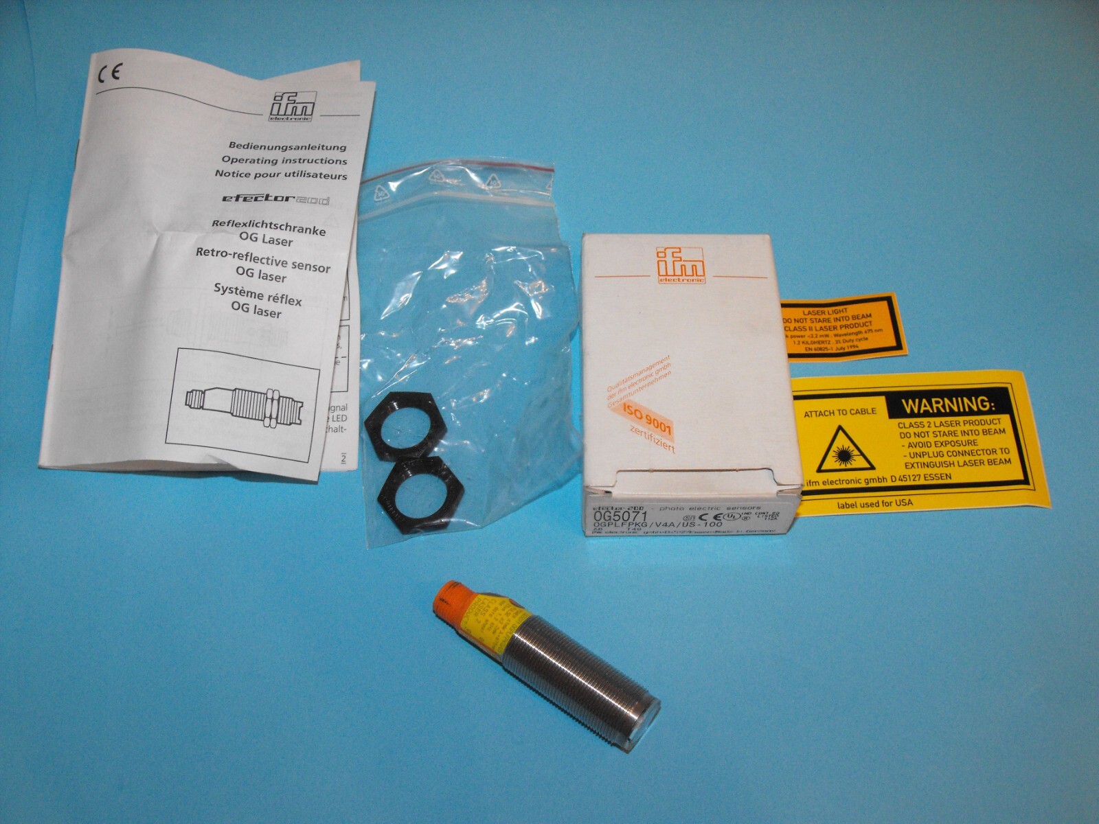 IFM EFECTOR OG5071.OGPLFPKG/V4A/US-100.reflection light barrier.NEW.