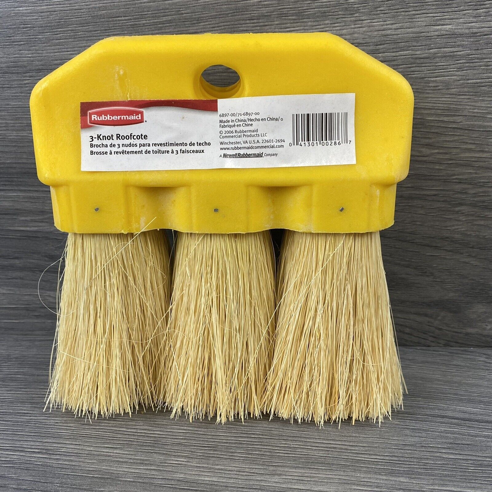 Rubbermaid 3-Knot Roof Cote Brush Replacement Commercial Yellow Heavy Duty 6"