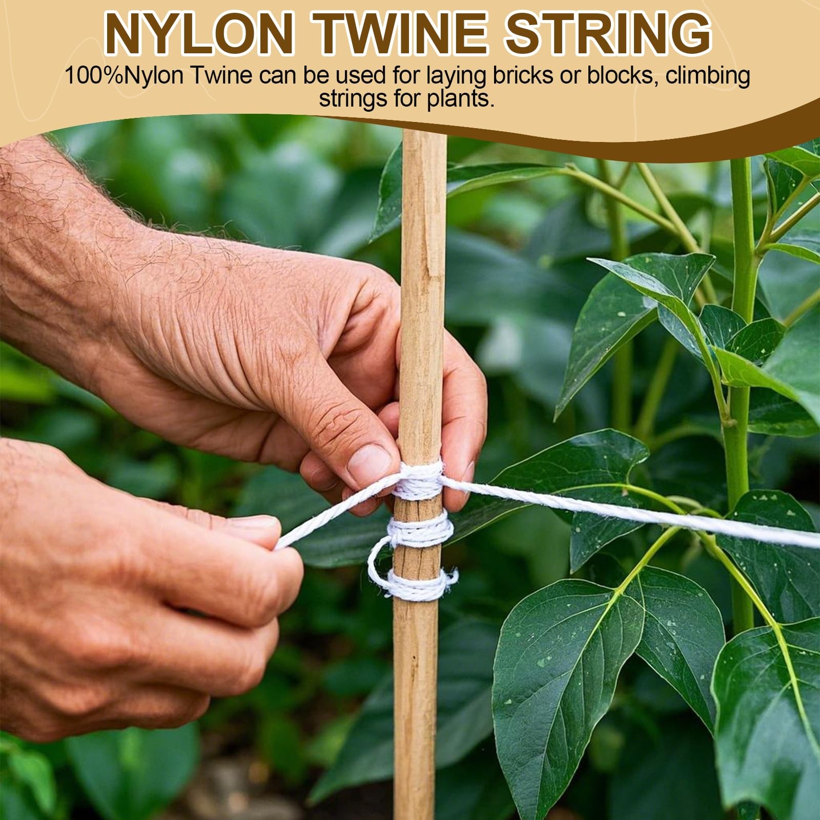 White Nylon String,984ft 2mm Nylon Cord Twine for Garden,Tomato,Climbing Plan...