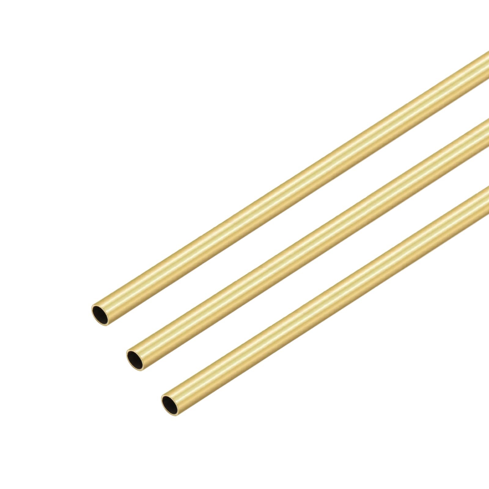 Brass Round Tube, 3mm OD 0.2mm Wall Thickness 300mm Length Metal Seamless Str...
