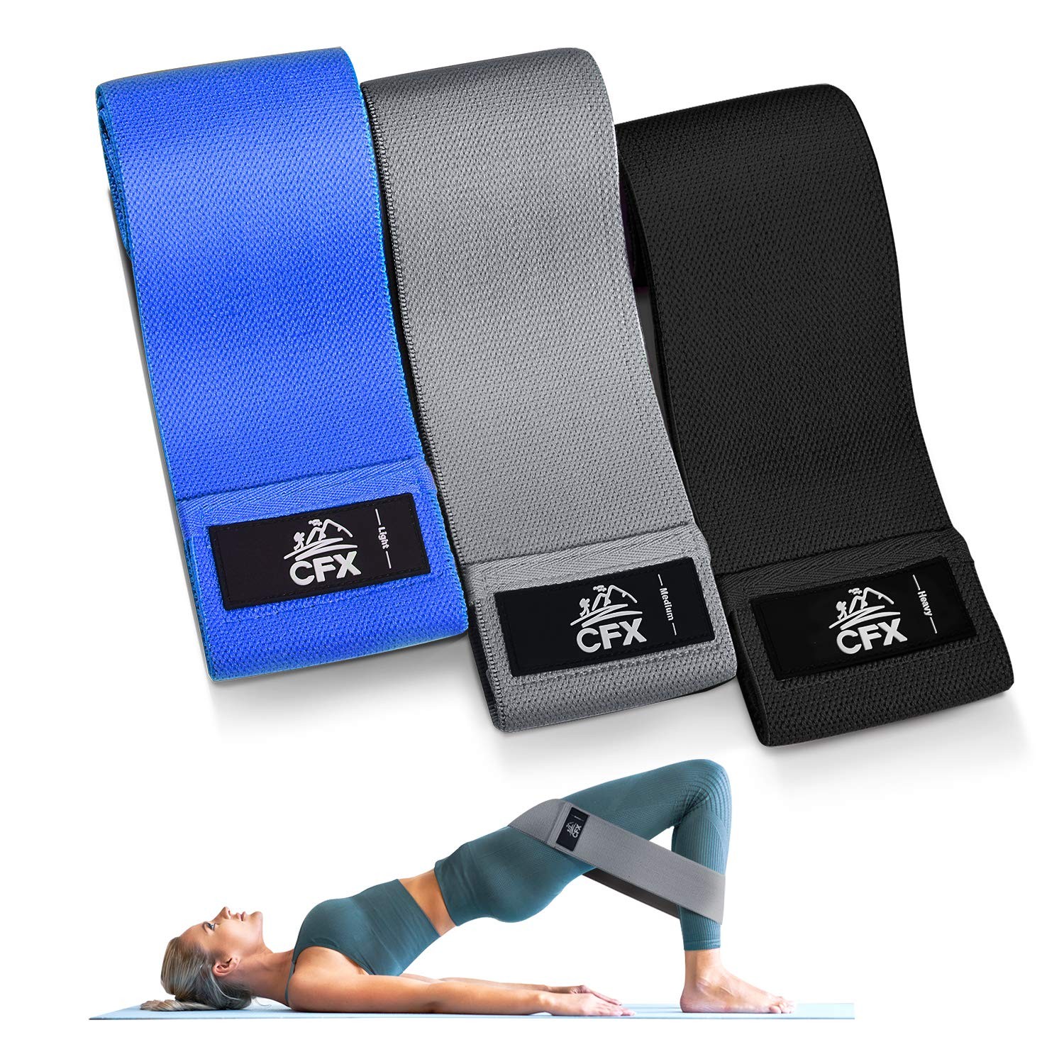 Resistance Bands Set for Hips & Glutes  NonSlip Exercise Bands, 3 Levels