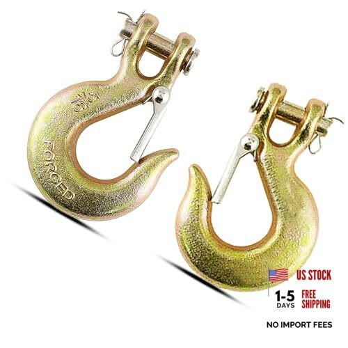 5/16'' Heavy Duty Chain Hook, Forged Steel G70 Clevis Grab Hook 2PCS5/16Inch