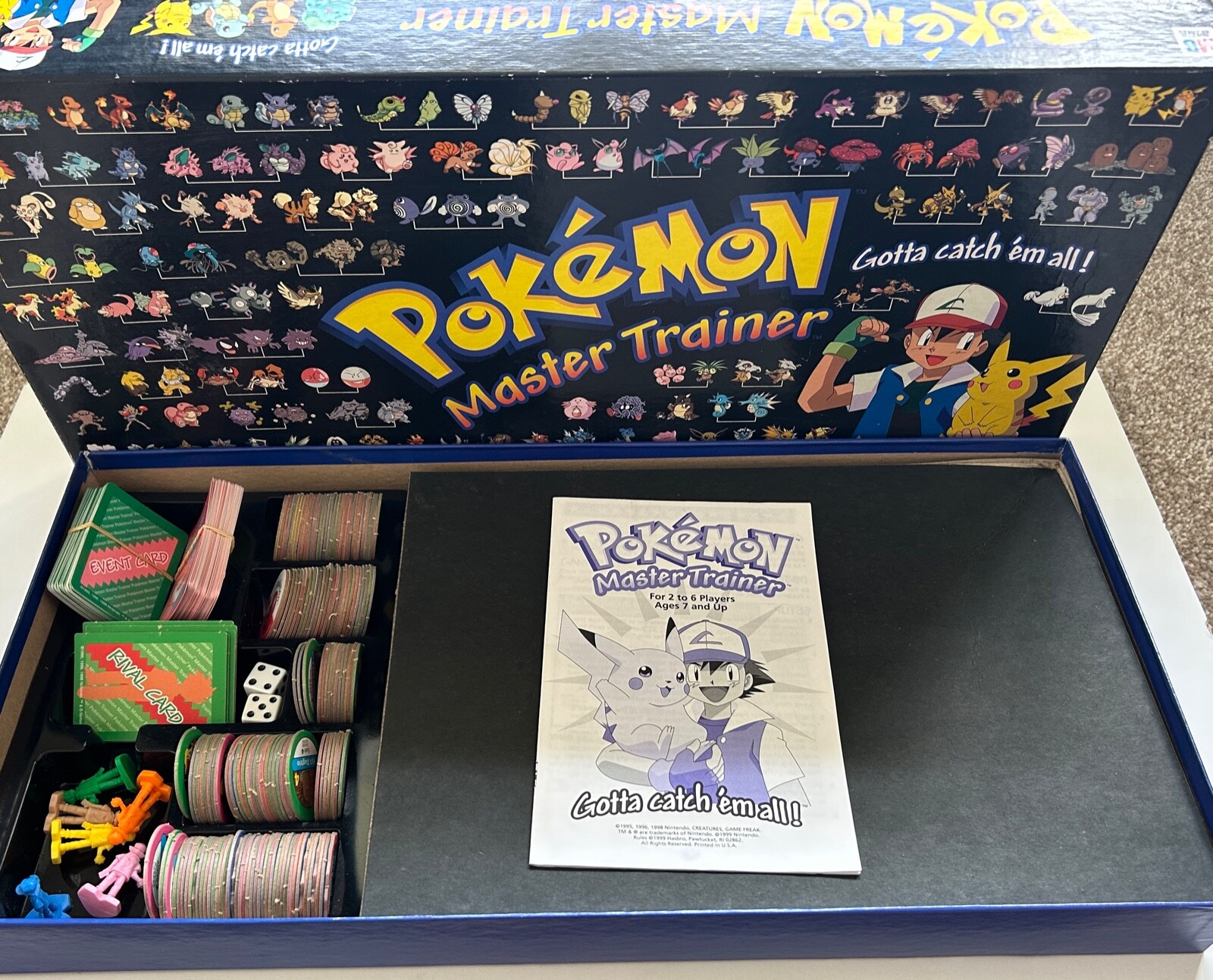 POKEMON MASTER TRAINER MB GAMES  Board Game - Spare Parts - Vintage - You Choose