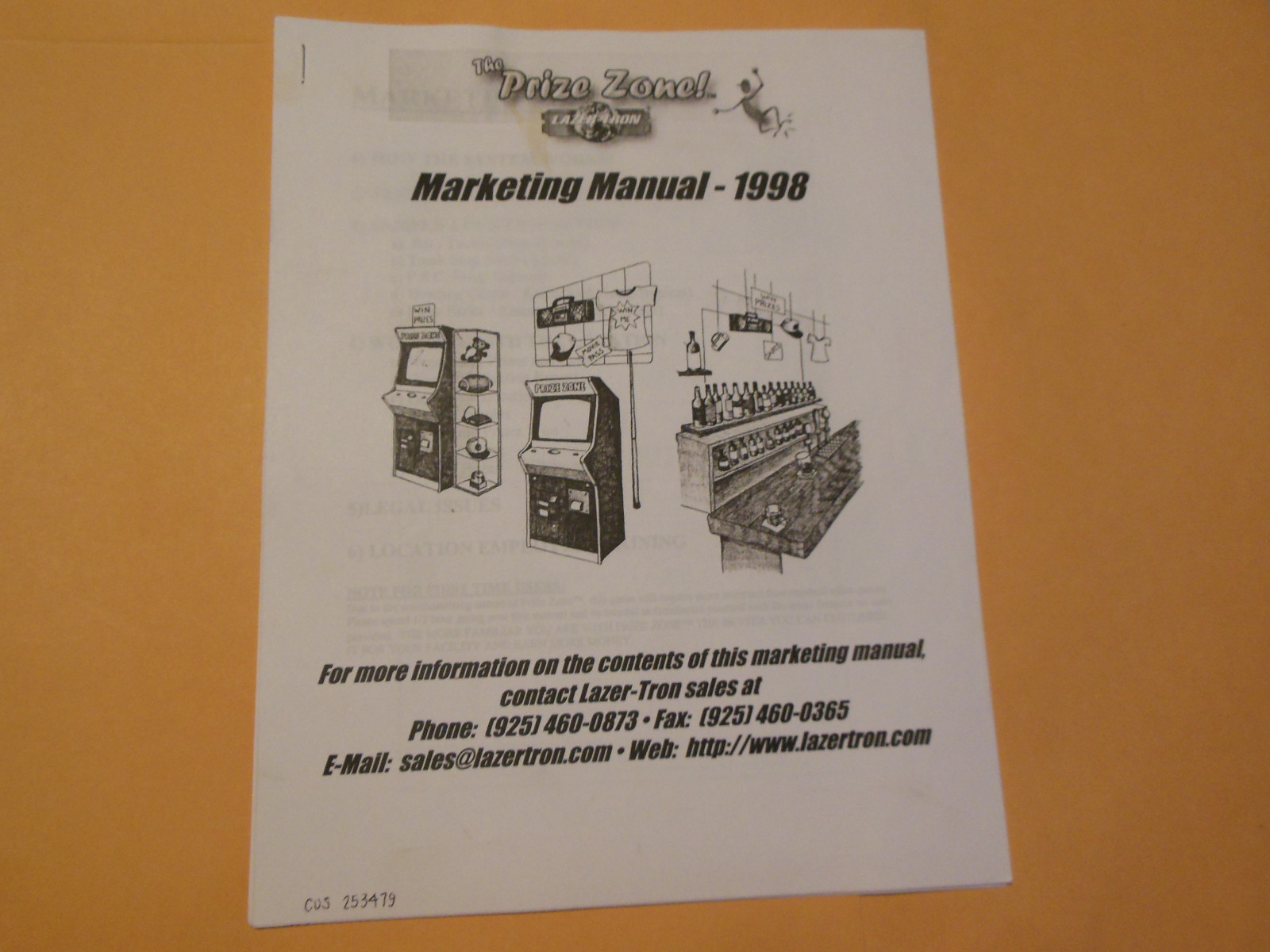 THE PRIZE ZONE MARKETING MANUAL    arcade  game manual