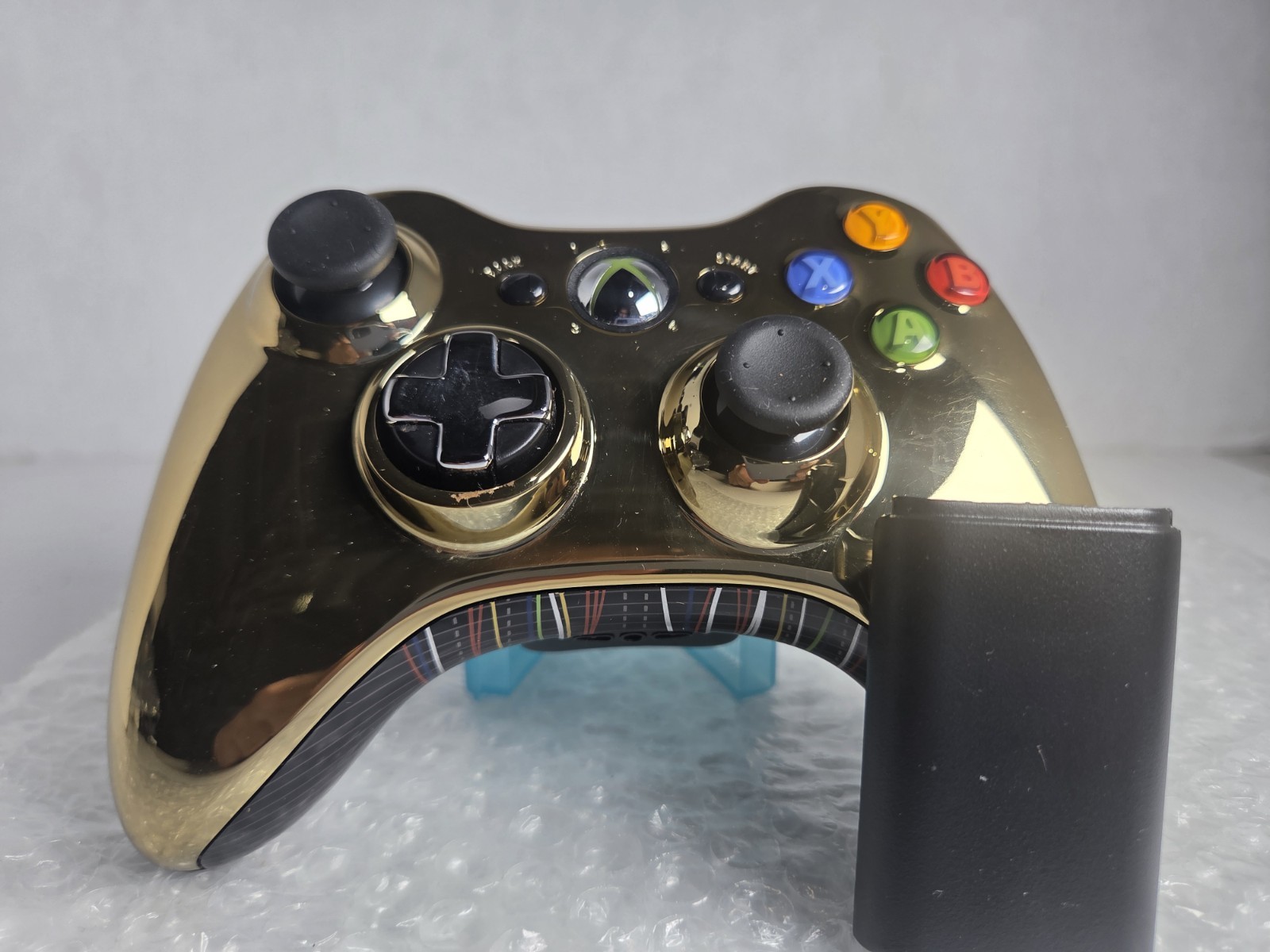 Microsoft Xbox 360 Wireless Controller Chrome Gold elite Tested Clean New Sticks