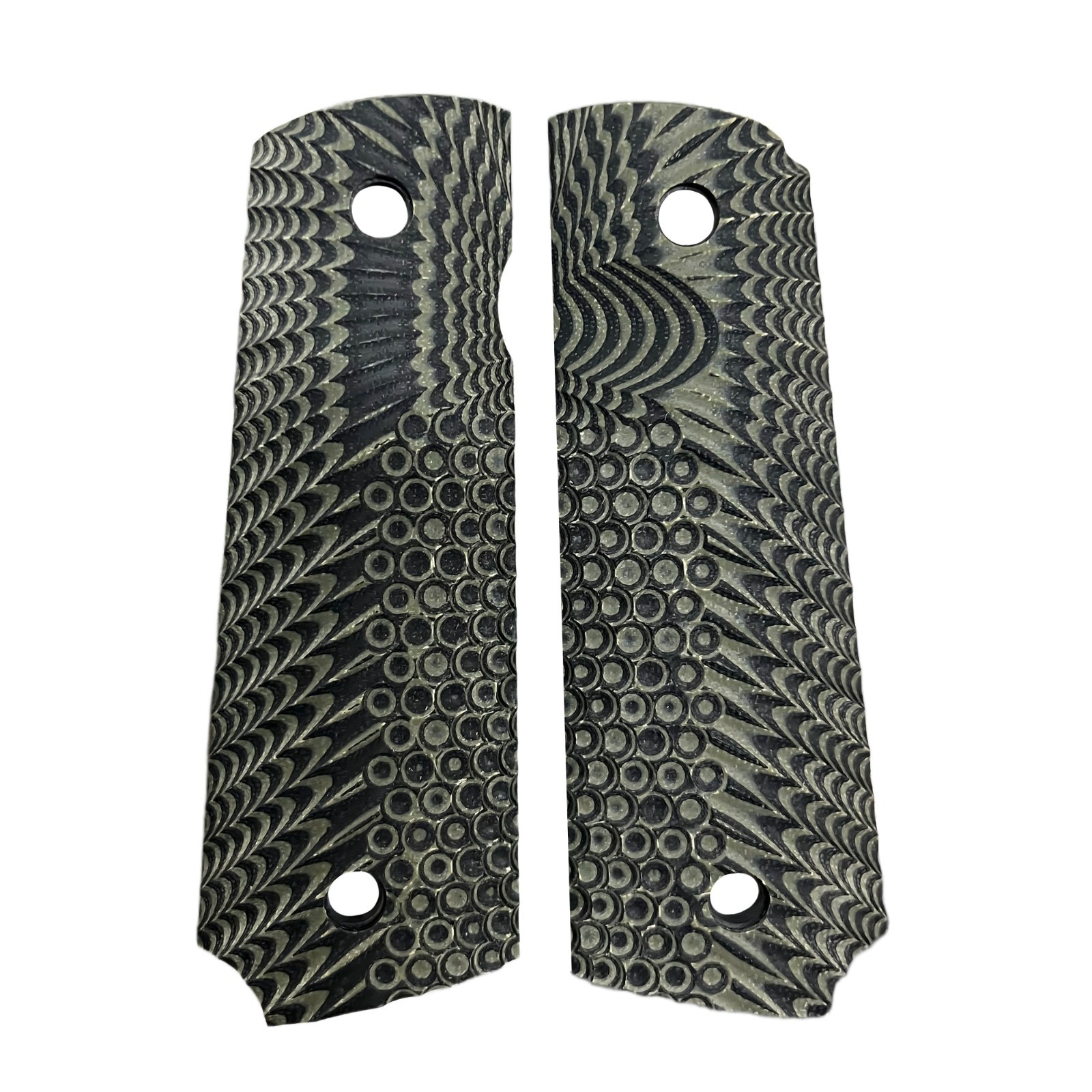 1911 Grips Colt G10 Full Size Dotted Gray W/Screws Fits Springfield Gun Grips