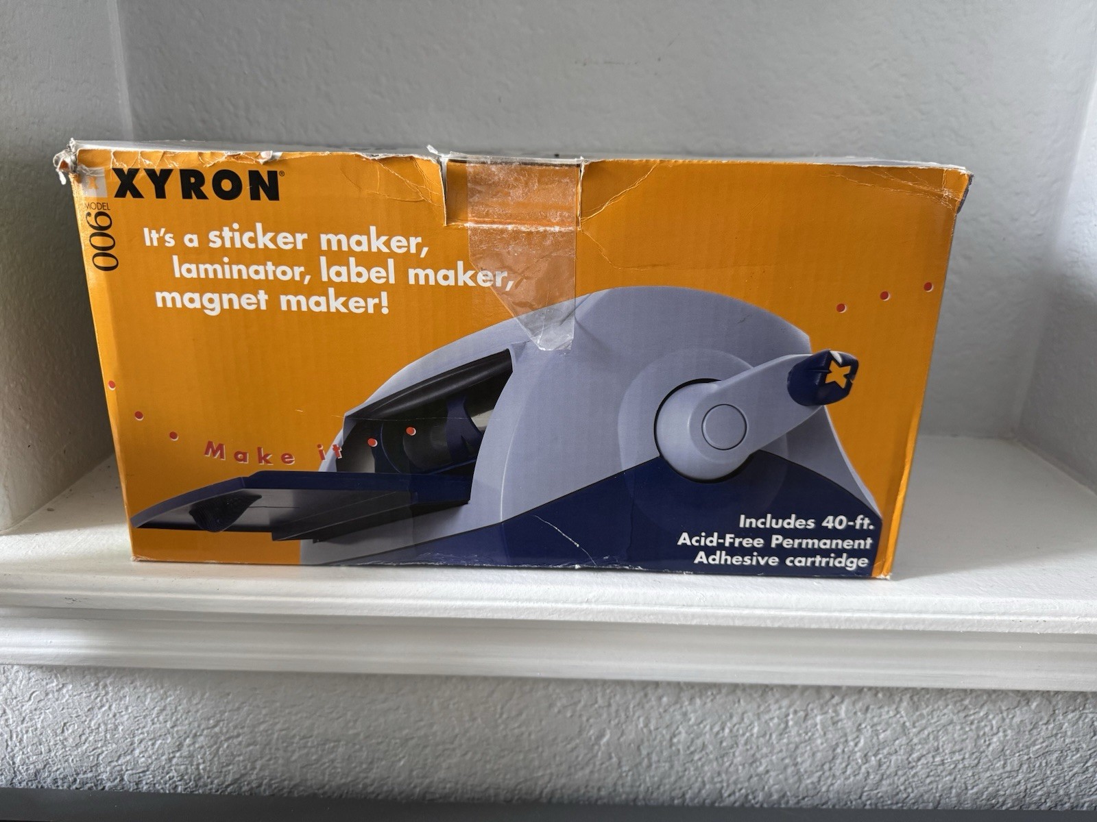 Xyron Model 900 Sticker Magnet Maker Laminator Machine in Original Box