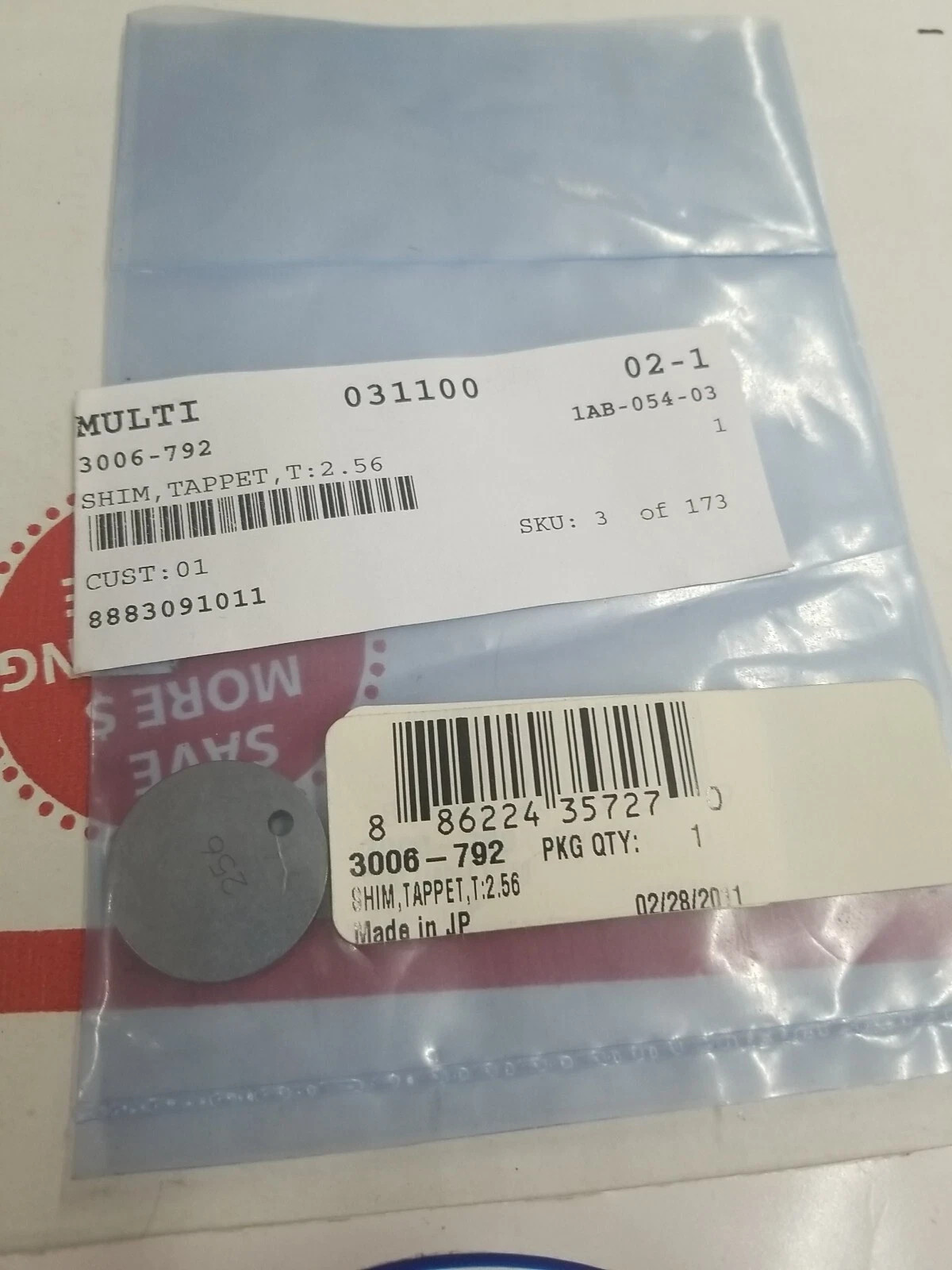 NEW 2002-2008 Arctic Cat Bearcat / T660 OEM Tappet Shim 3006-792