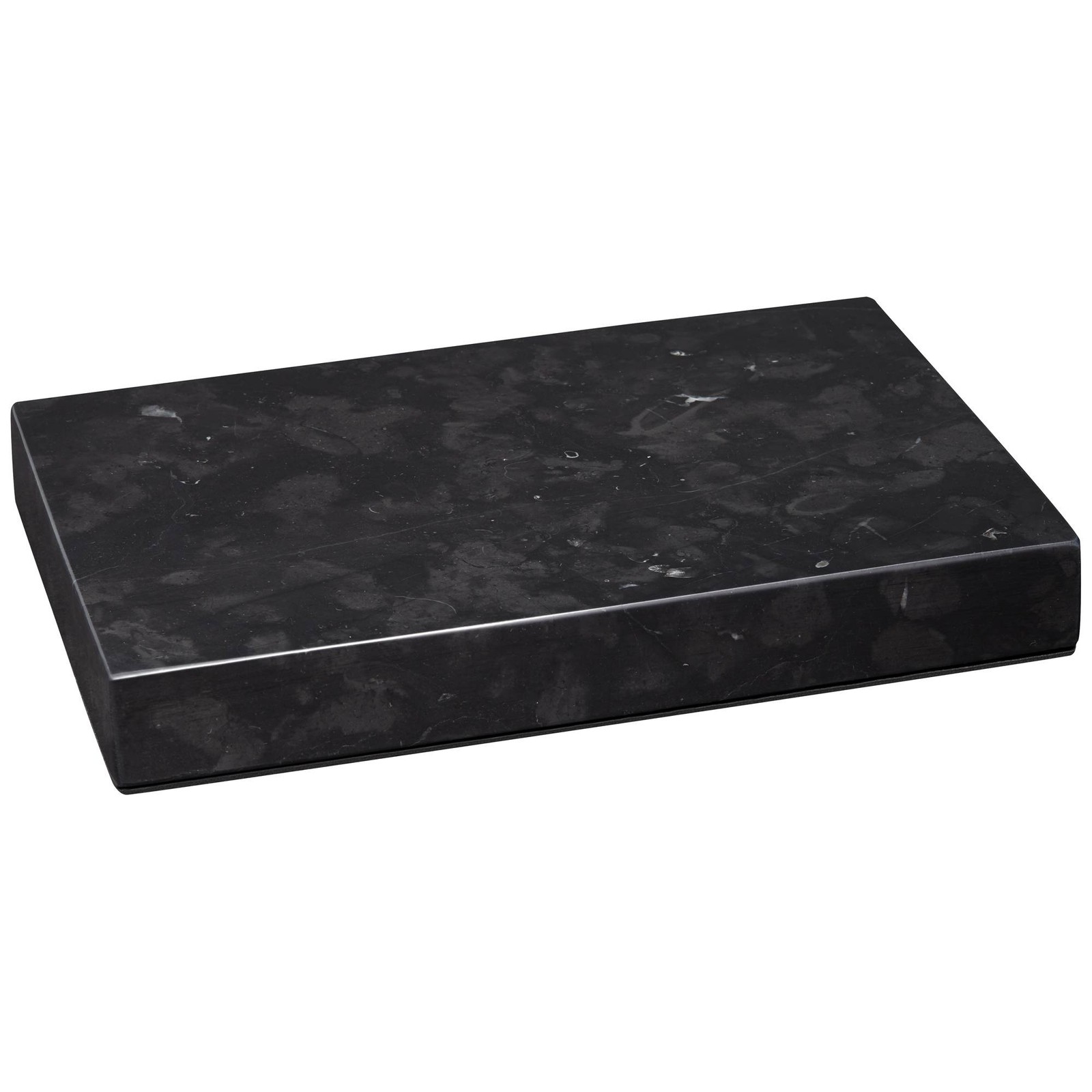 Black Marble 9 1/2" x 6 1/2" x 1" Rectangular Lamp Riser