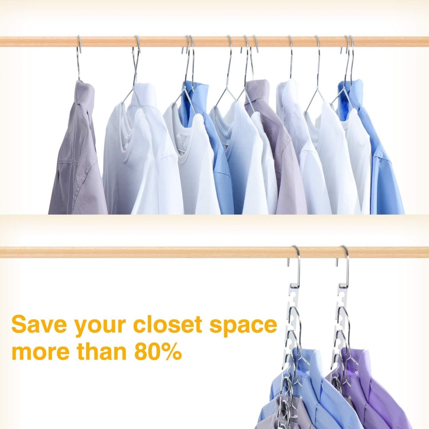 Metal Magic Hangers - 30 Lbs Capacity Hanger Organizer for Effortless Storage