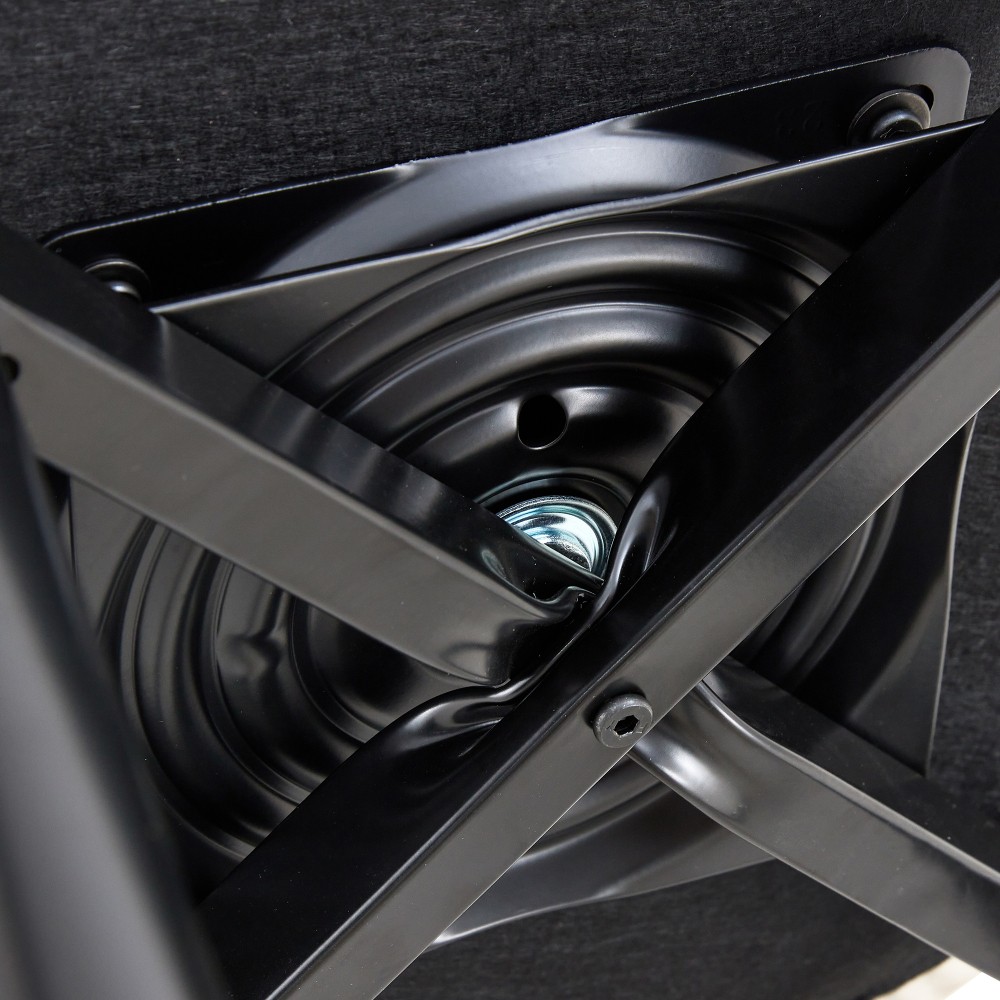 Modern 360 Swivel Barstools Set of 2, Black Faux Leather Bar Chair w/Metal Legs