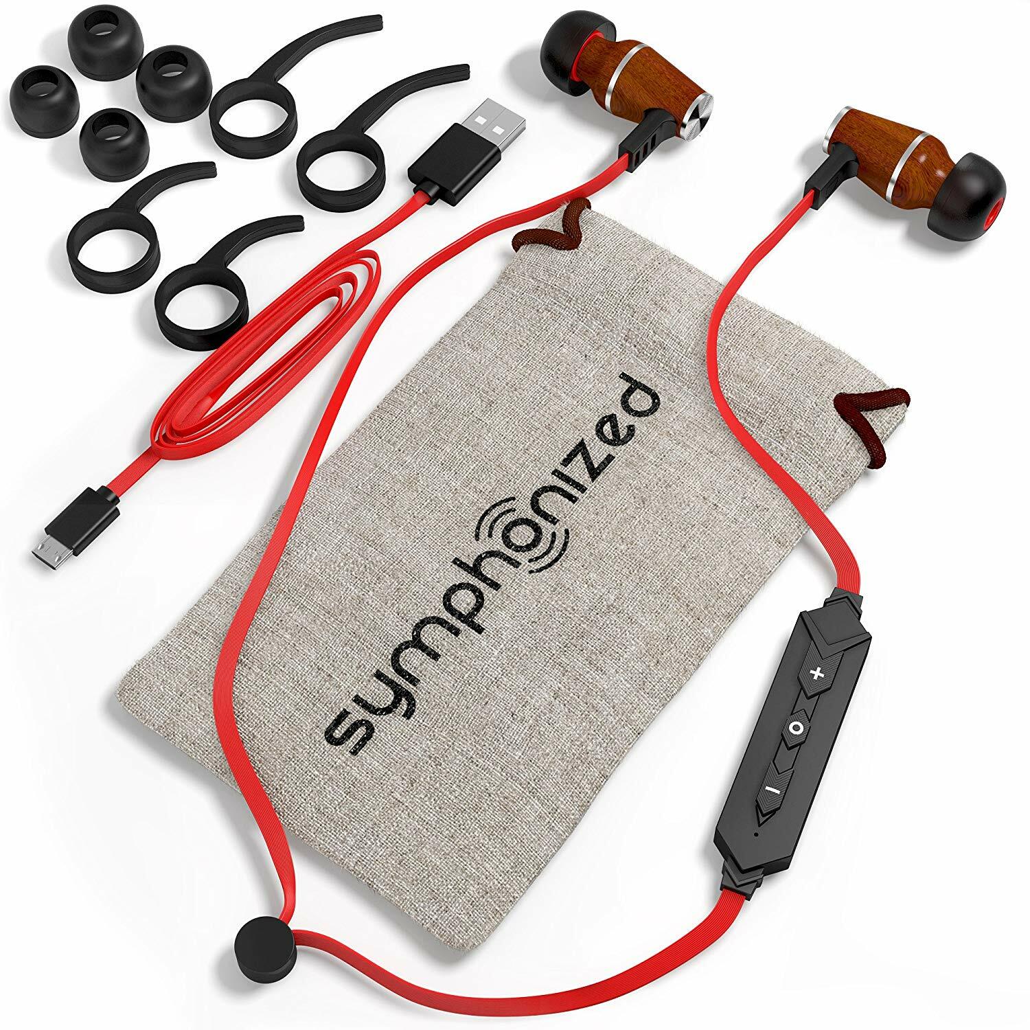 Symphonized XTC Wireless Earbuds, Bluetooth Stereo in Ear Headphones - Red