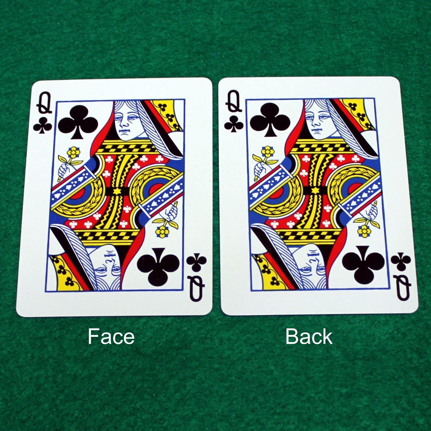 Queen of Clubs - Mirror - Double Face, Bicycle Printed Gaff Card