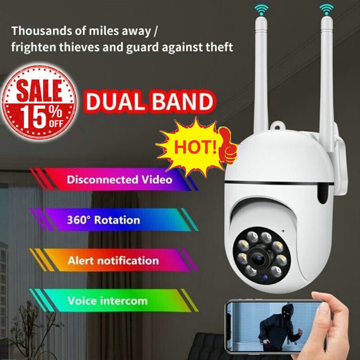 Wireless Security Camera System Outdoor Home Wifi Night HD 1080P Vision Cam A7