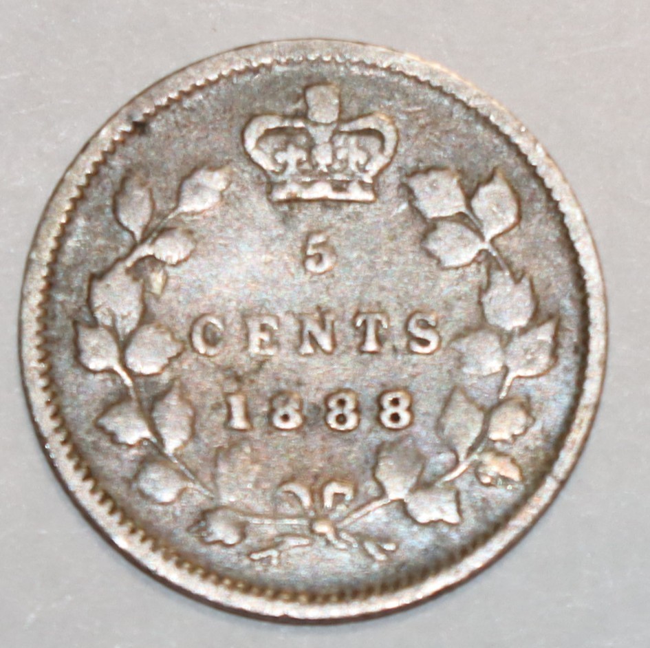 1888 Canada Silver 5 Cent