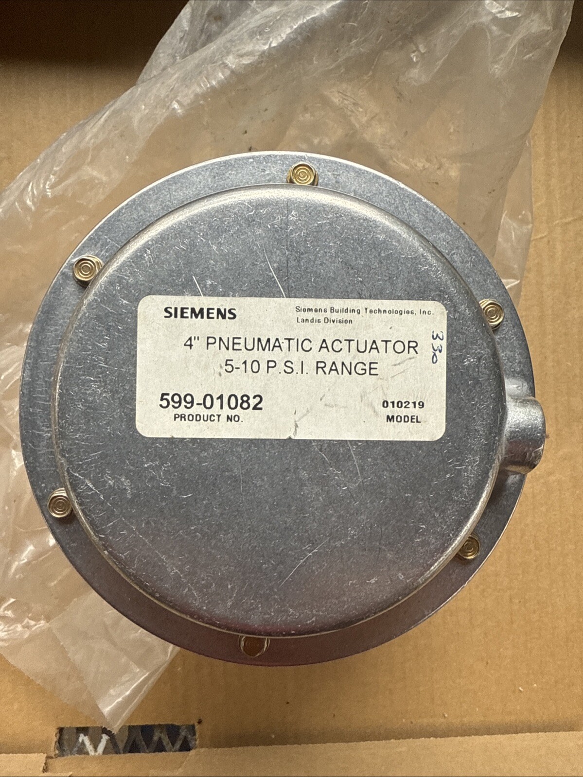 WHOLESALE SIEMENS 599-01082 4" PNEUMATIC ACTUATOR 5-10 P.S.I. RANGE NOS