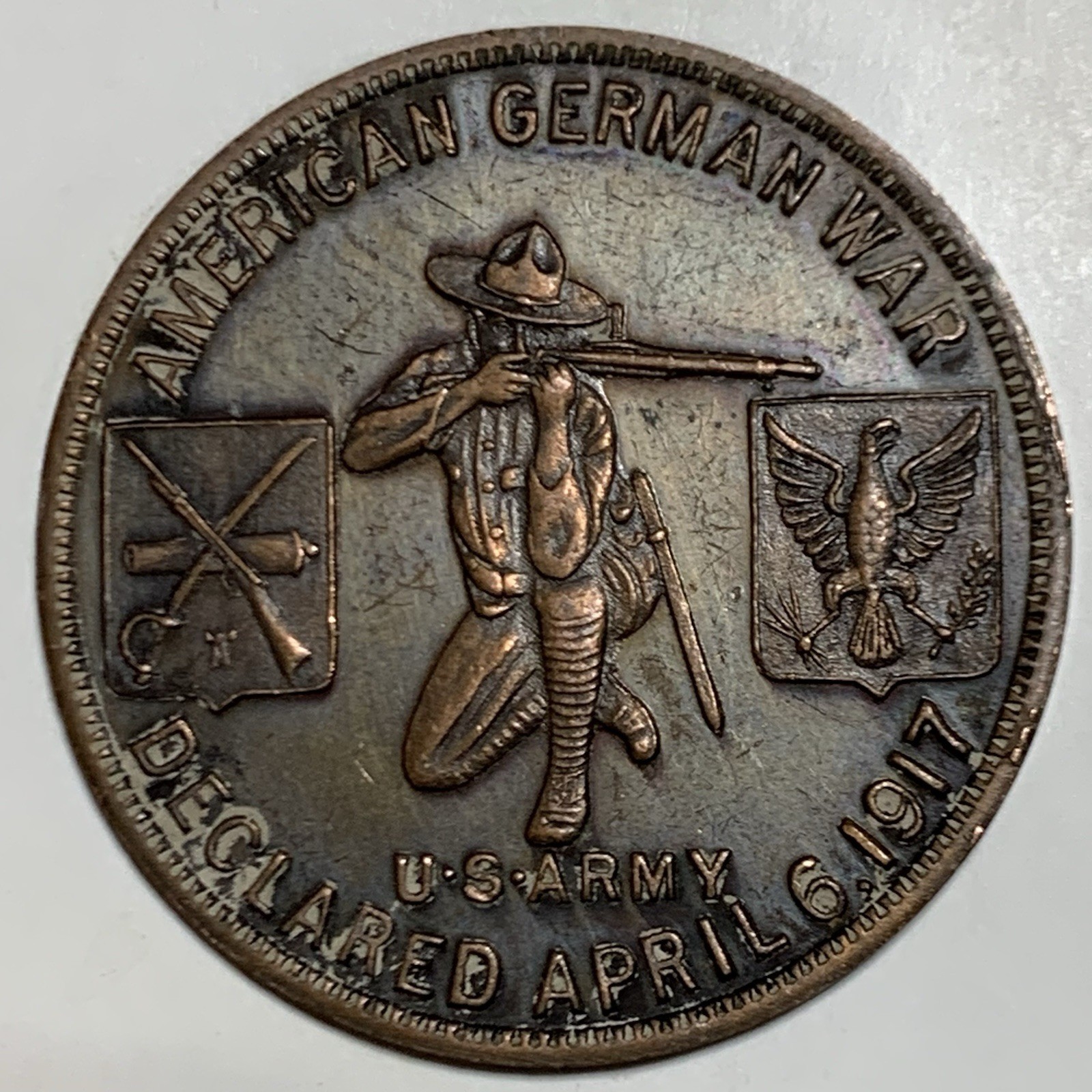 Vtg 1917 American German War US ARMY Medal Camp Gordon, Atlanta, GA￼