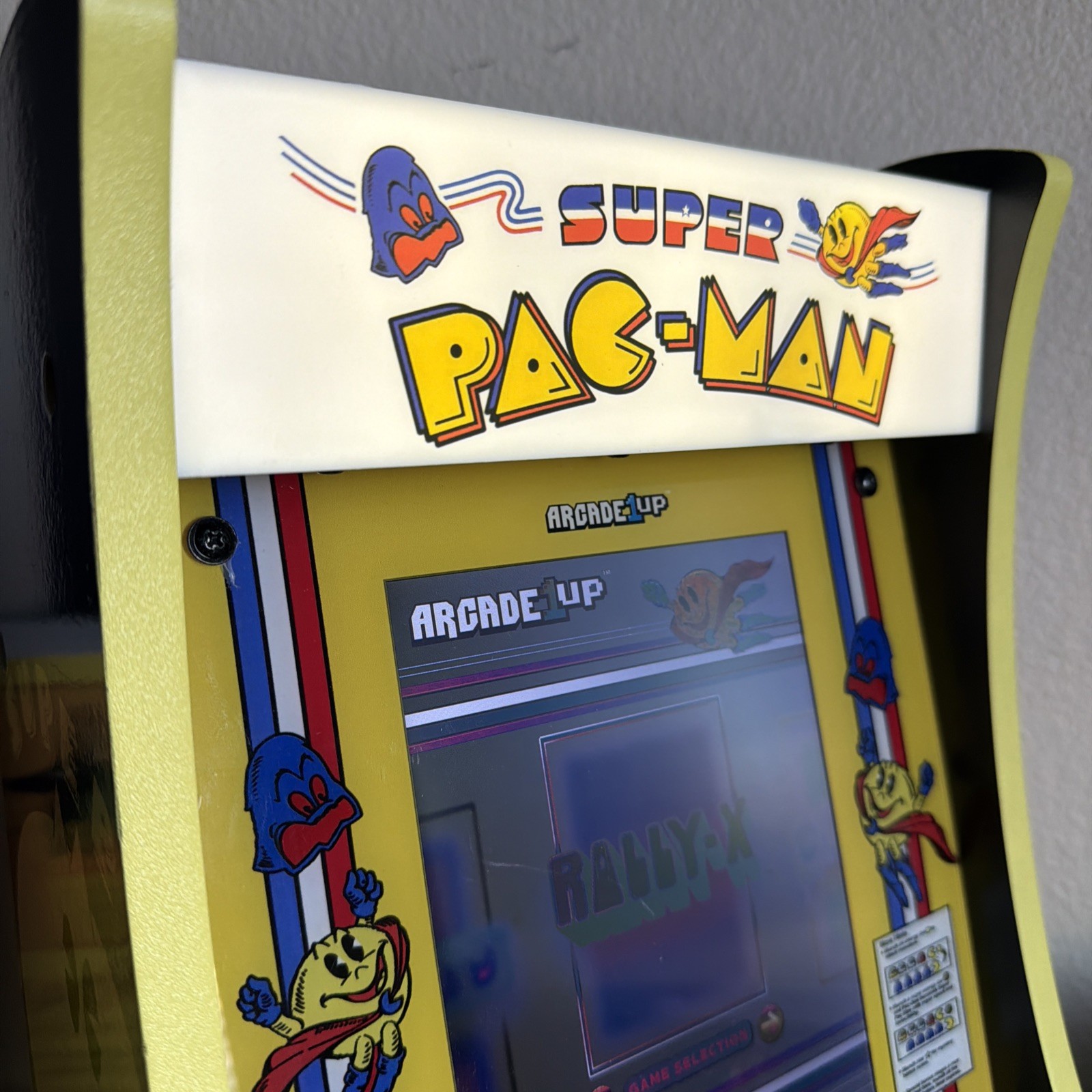 Arcade1Up Super Pac-Man Counter Top Arcade Machine 4 Games; Clean And Working