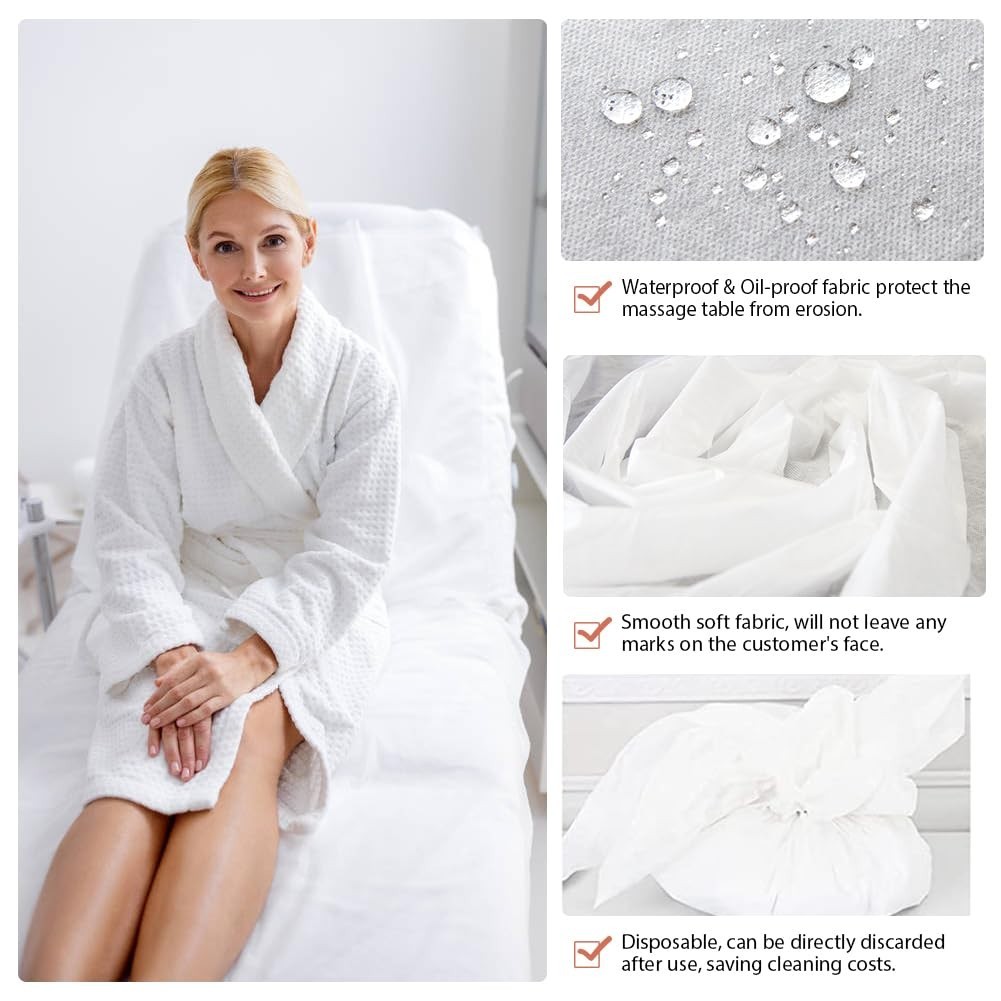 30PC Disposable Fitted Massage Table Sheets, Breathable & Sanitary Covers 36x85