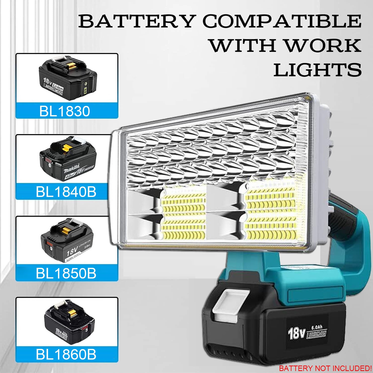 LED Work Light Flashlight Spotlight Desk Lamp for Makita 18v Battery w/USB Port