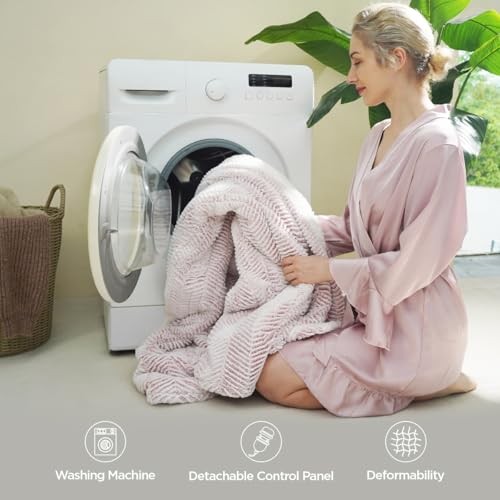 Heated Blanket Electric Blanket 50" x 60" - Cozy Soft Heated Throw Frosty Pink
