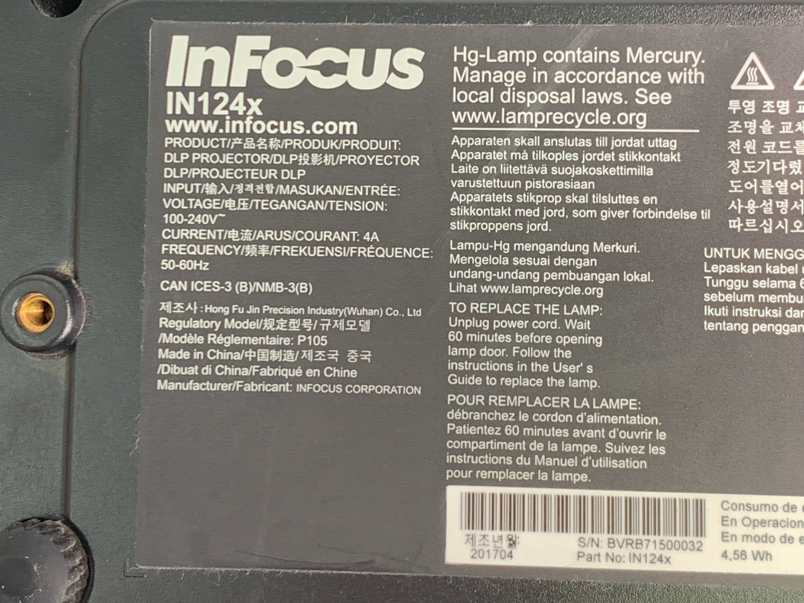 InFocus IN124x DLP Projector 4200 Lumens 2160p 10W Speakers + 1 Year Warranty ✅